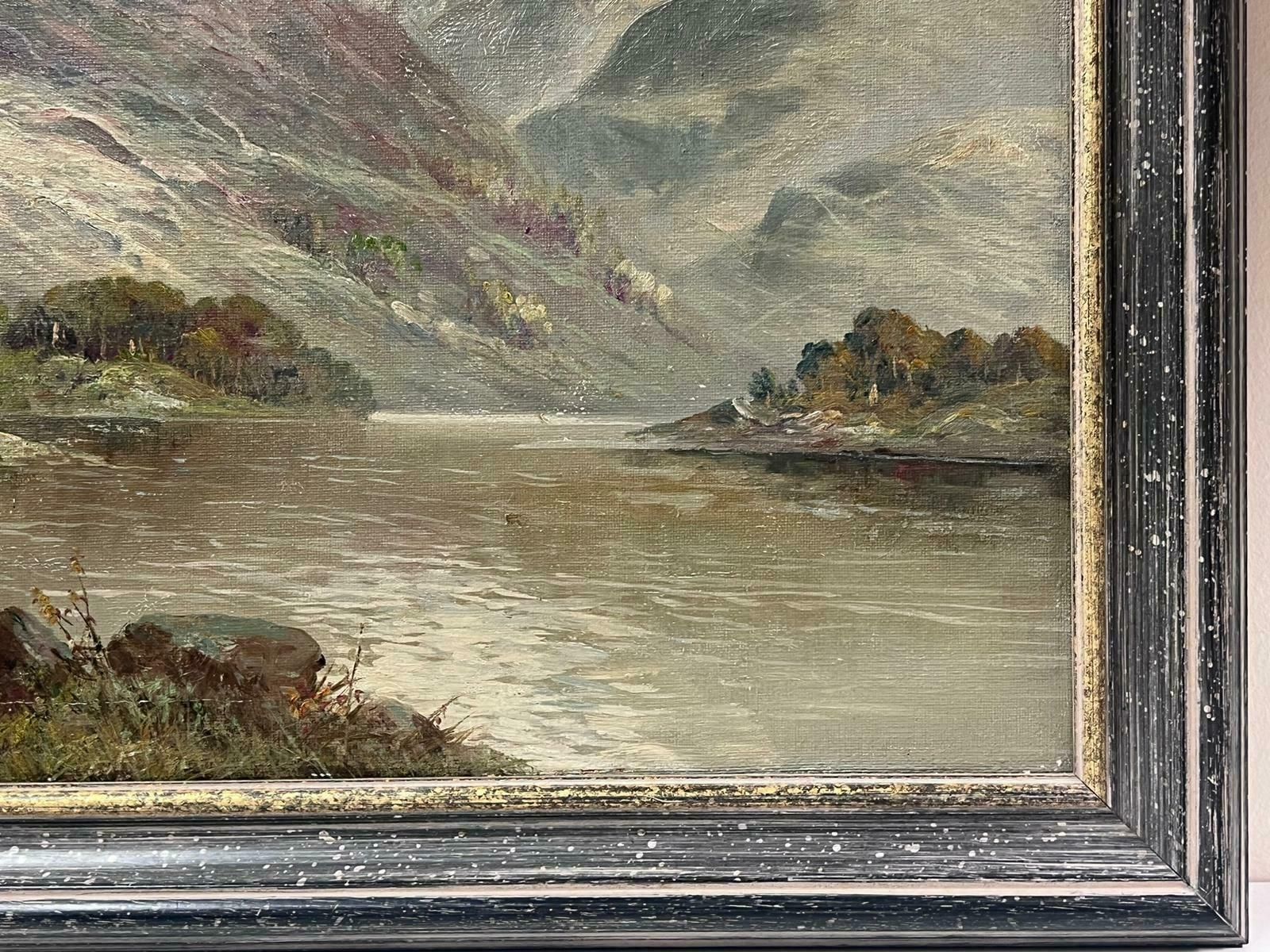 Francis E. Jamiesonatmospheric Antique Scottish Highlands Loch Landscape Signed Oil Painting photo 2000.0