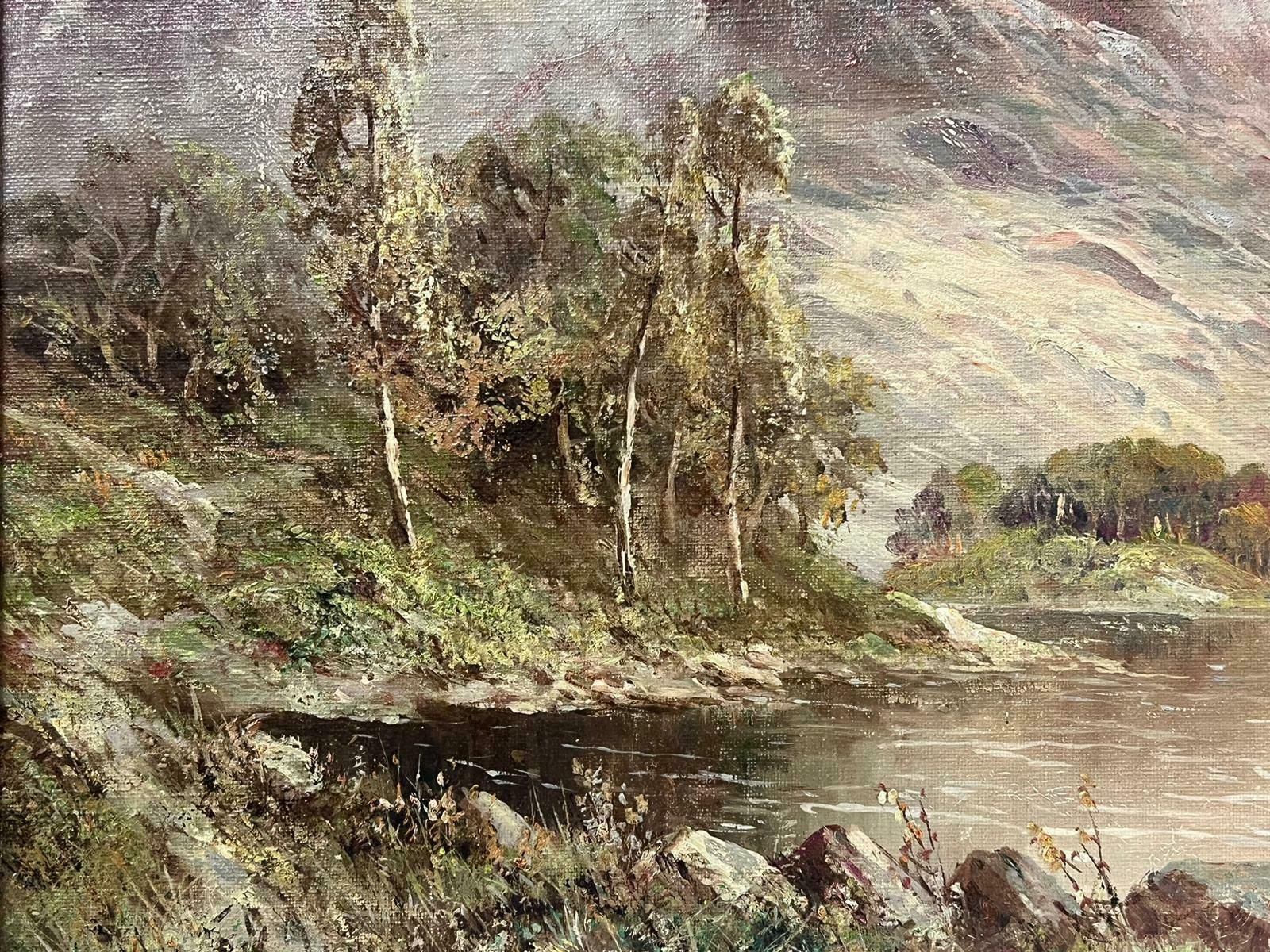 Francis E. Jamiesonatmospheric Antique Scottish Highlands Loch Landscape Signed Oil Painting photo buy