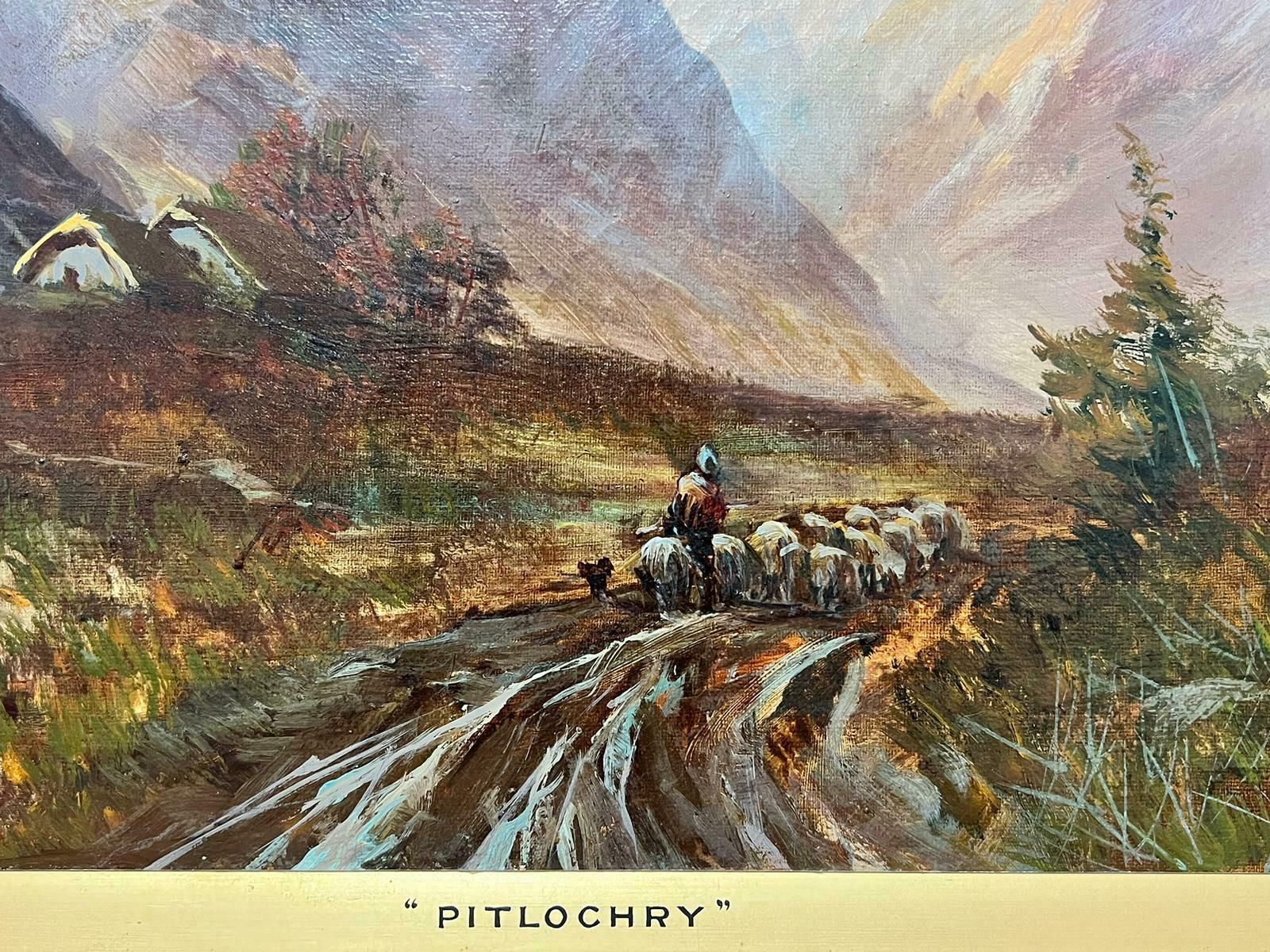 Francis E. Jamiesonantique Scottish Highlands Oil Sheep In Sunset Dramatic Scotland Glen Valley photo 2000.0