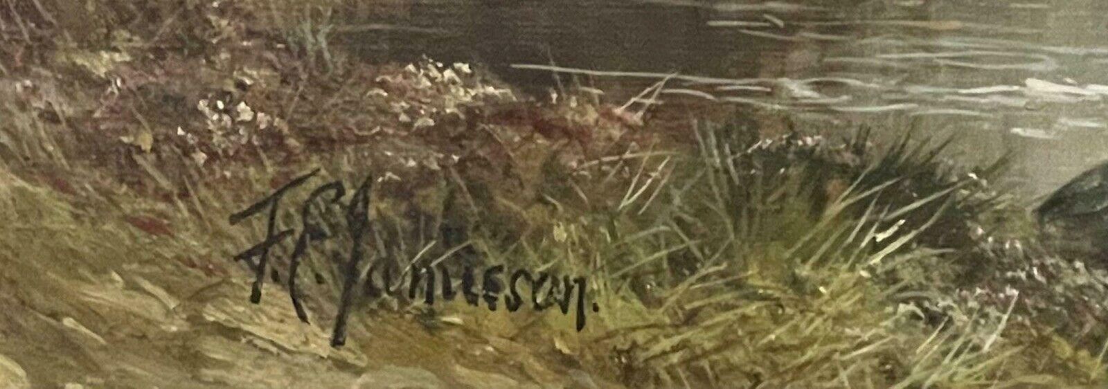 Francis E. Jamiesonloch Katrine Scottish Highlands Summer Landscape, Antique Signed Oil Painting photo 1795.0