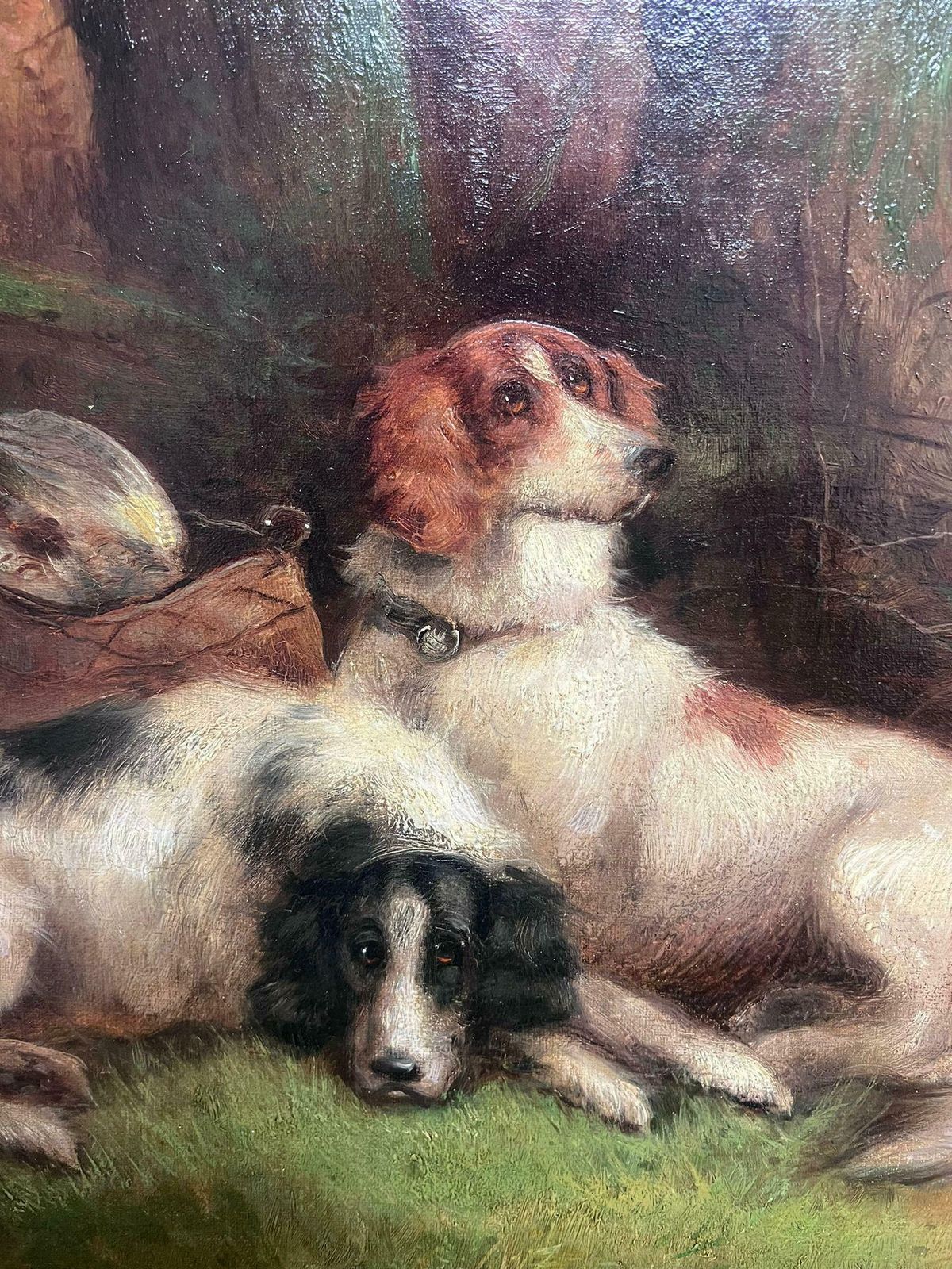 Robert Cleminsonsetter Dogs/ Spaniels In Sporting Landscape Original Victorian English Dog Oil photo buy