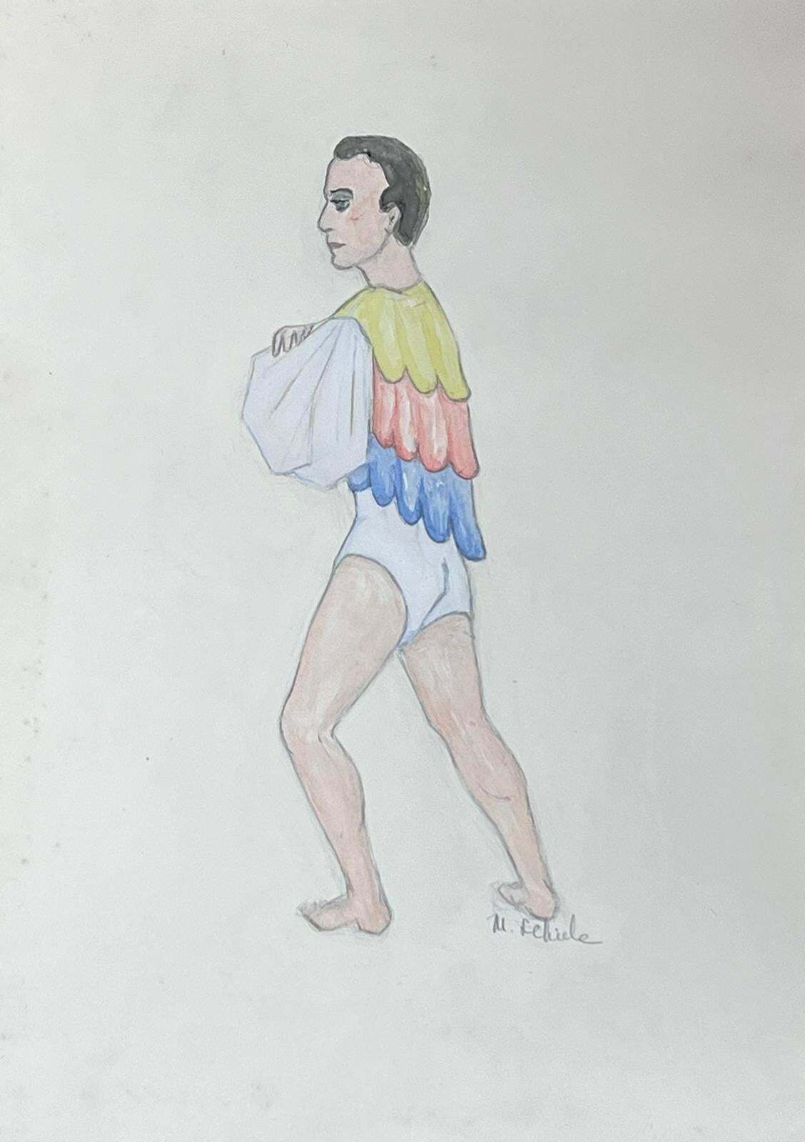 Marjorie Schiele (1913 2008)set Of 9 Figure Illustrations Egyptian Classical Characters Listed American photo Art