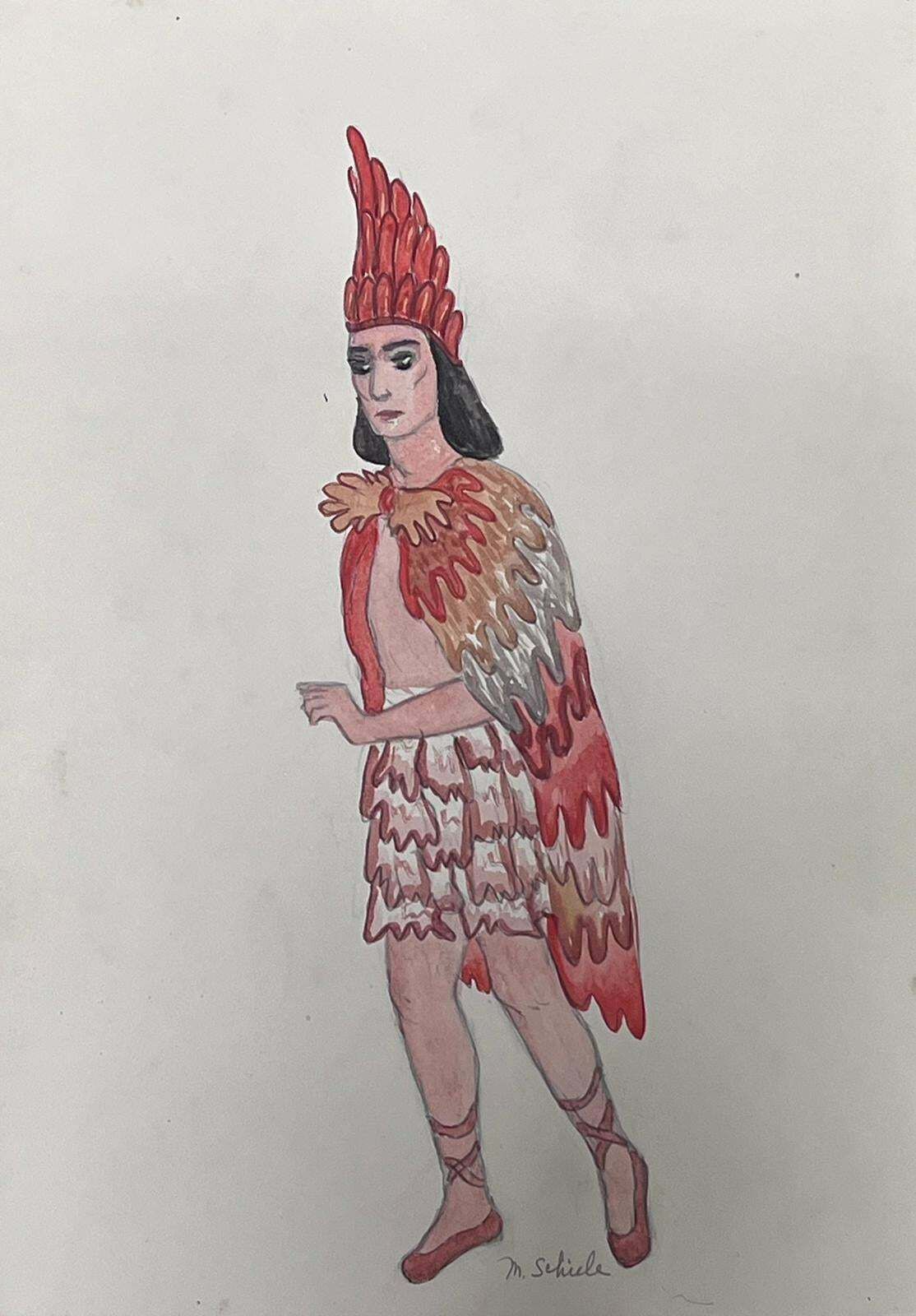 photo for sale Marjorie Schiele (1913 2008)set Of 9 Figure Illustrations Egyptian Classical Characters Listed American