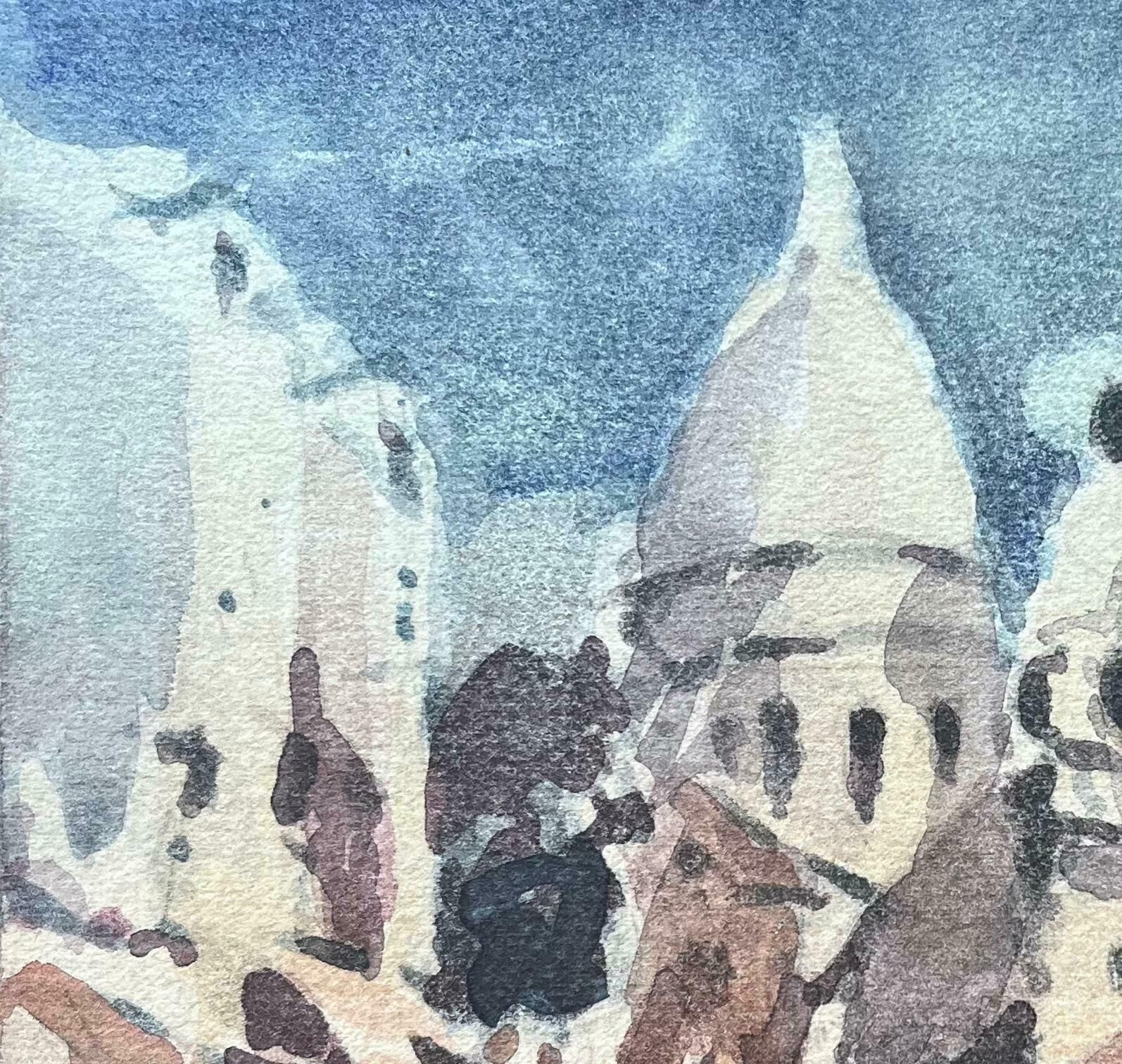 Maurice Mazeiliefrench Impressionist Watercolor Of Sacré Cœur Basilica20th Century photo for sale