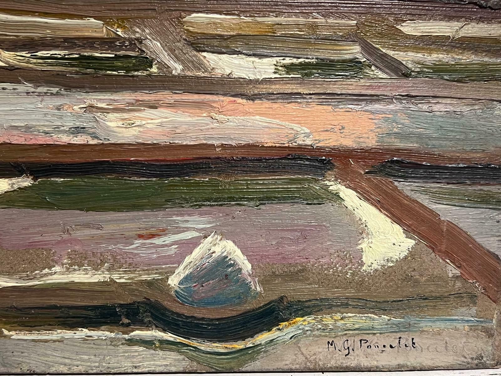Maurice Georges Ponceletfarm Fields In Landscape Signed 1900's French Impressionist Oil Painting1900's photo furniture
