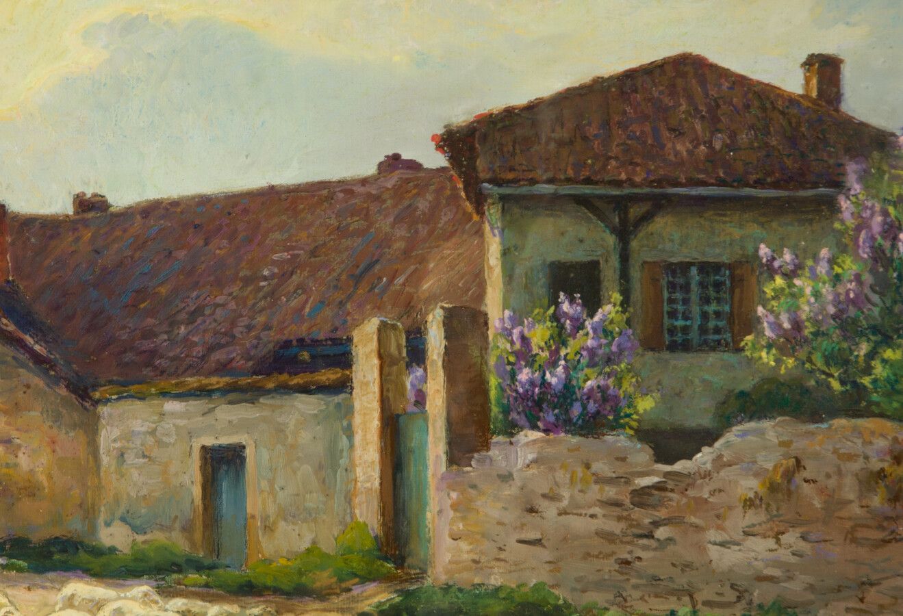 Claude Honoré Hugrel (1880 1944) Large Signed 1926 Gouache, French Shepherdess photo 1544.0