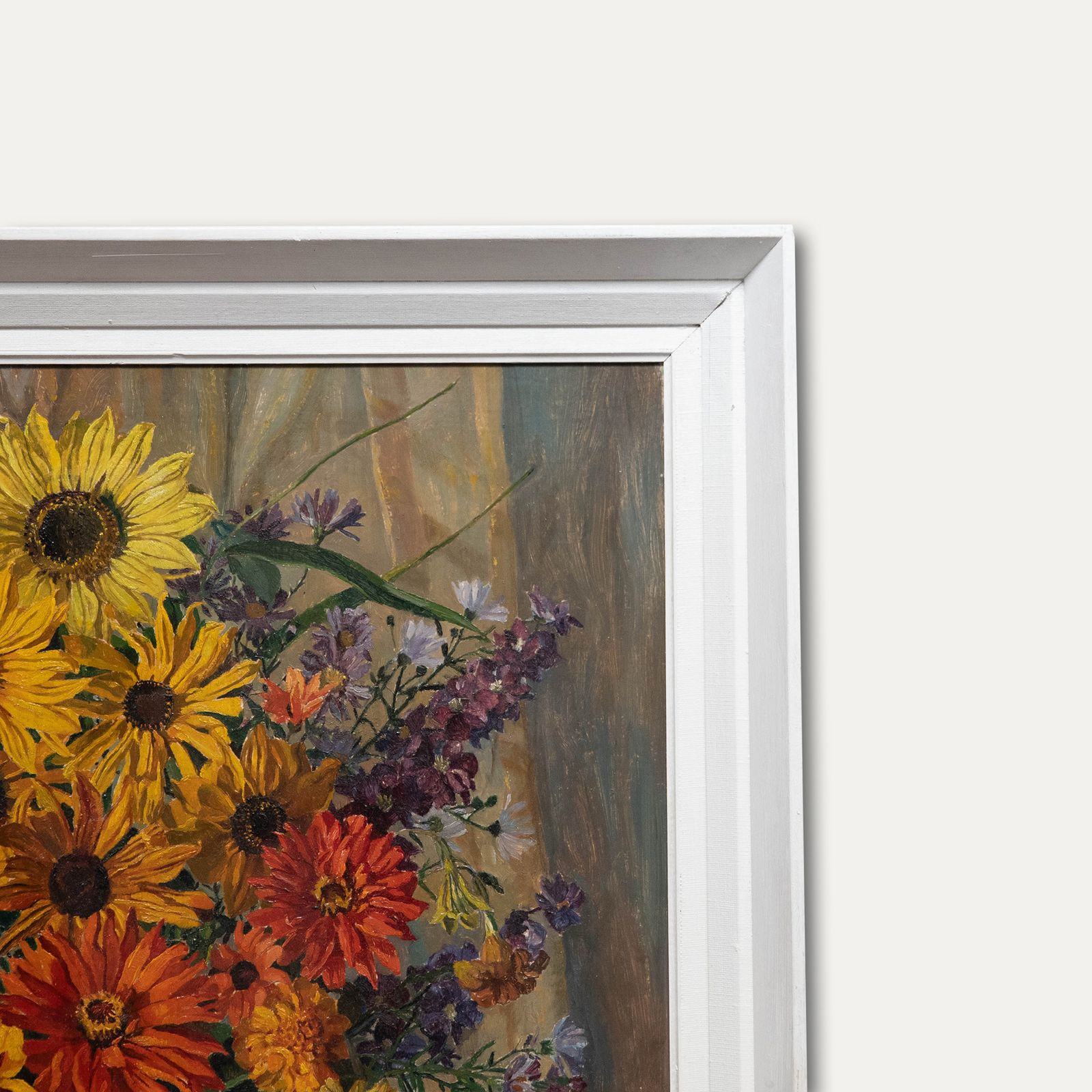 Gwen Whicker (1900 1966) Framed Mid 20th Century Oil, Late Summer Flowers photo 662.0