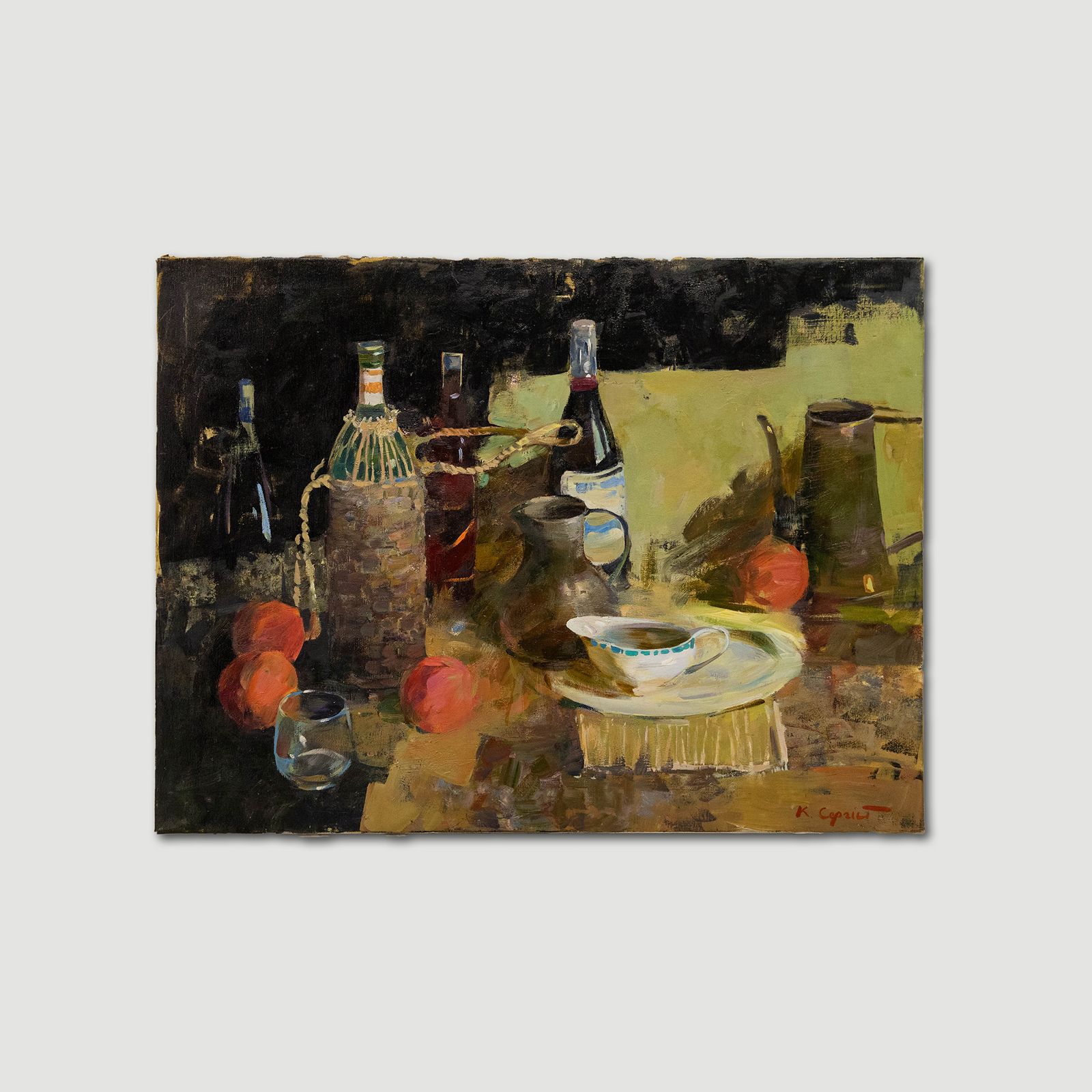 Sergey Kovalenko (B.1980)  2020 Oil, Bottles And Fruit photo buy