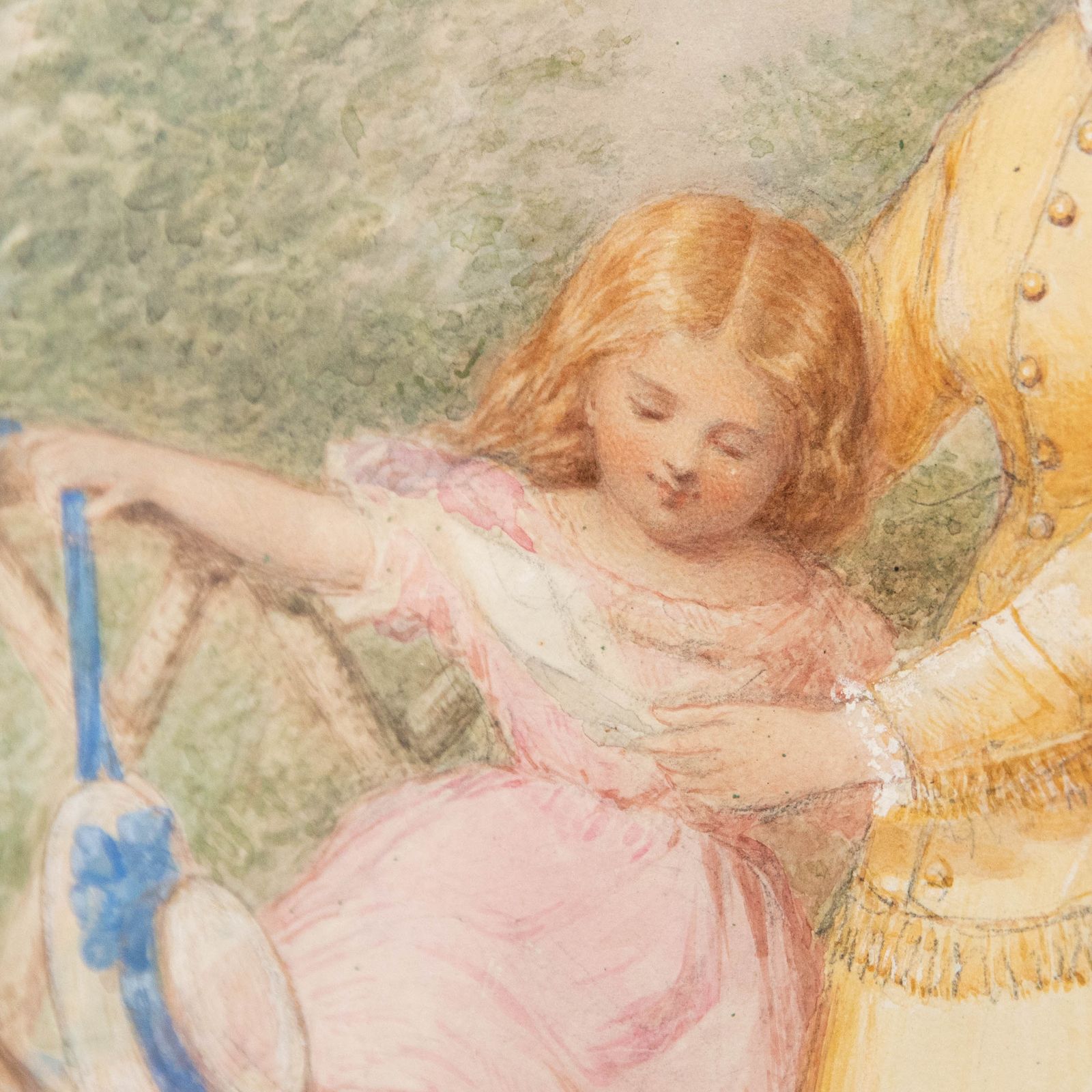 Henry Edrington Hobson (1820–1881) Mid 19th Century Watercolour, Summer Garden photo Art