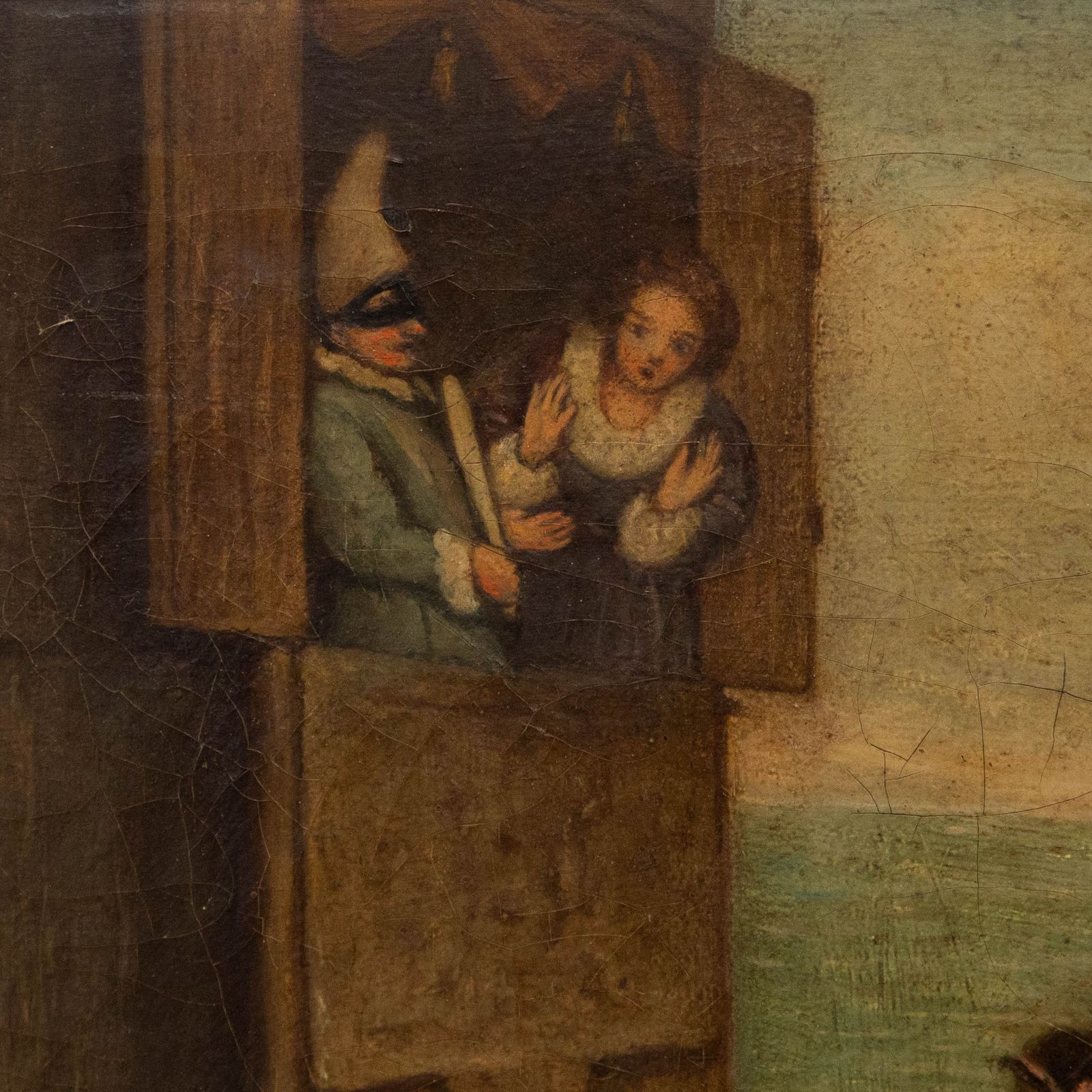 Early 20th Century Oil Punch And Judy Show photo Art