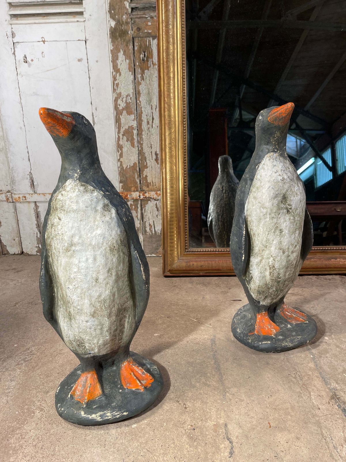 Fabulous Pair Of Antique French Decorative Penguins Circa 1920