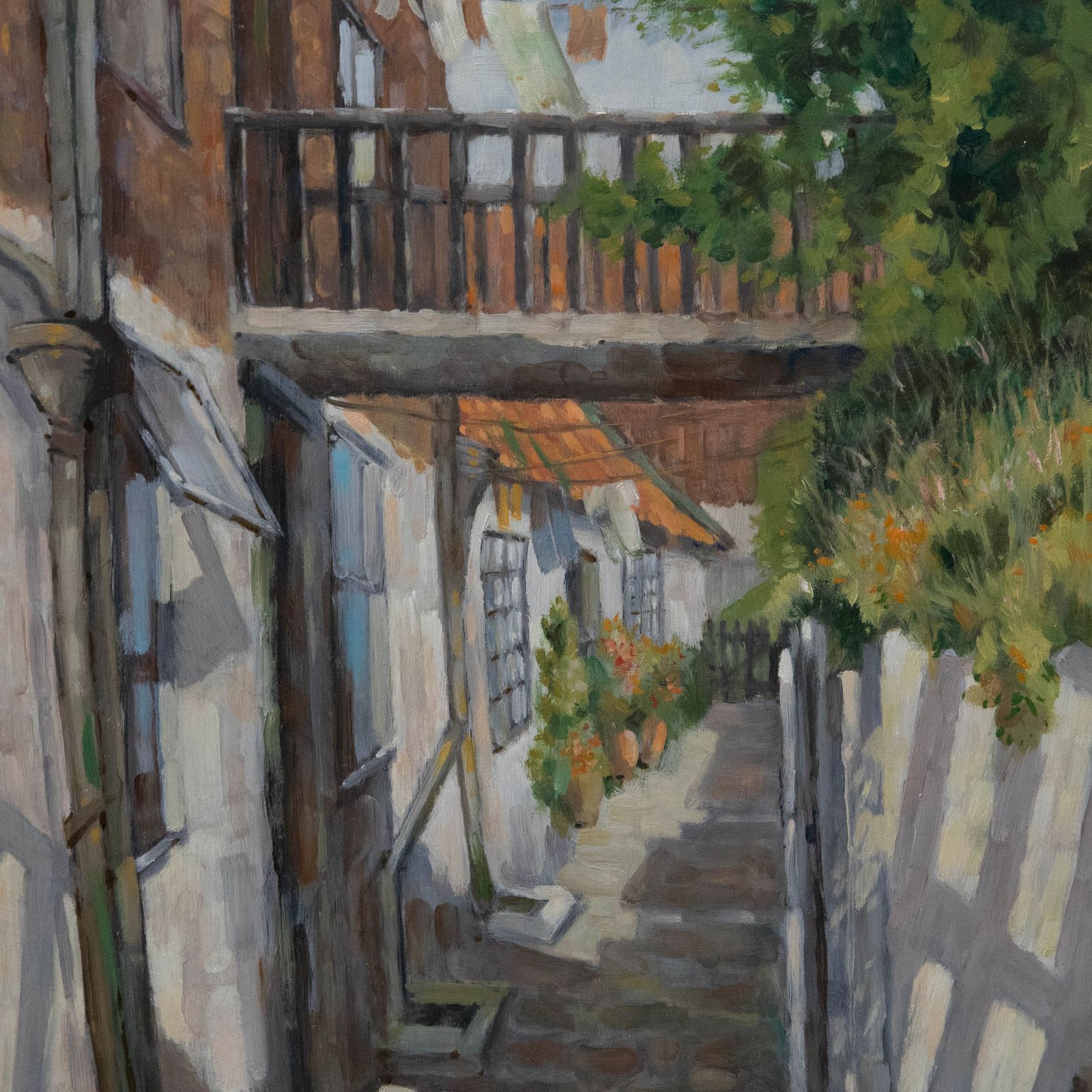 Donald Gray Midgely (1918 1995) Framed Oil, Street In Robin Hood's Bay photo Art