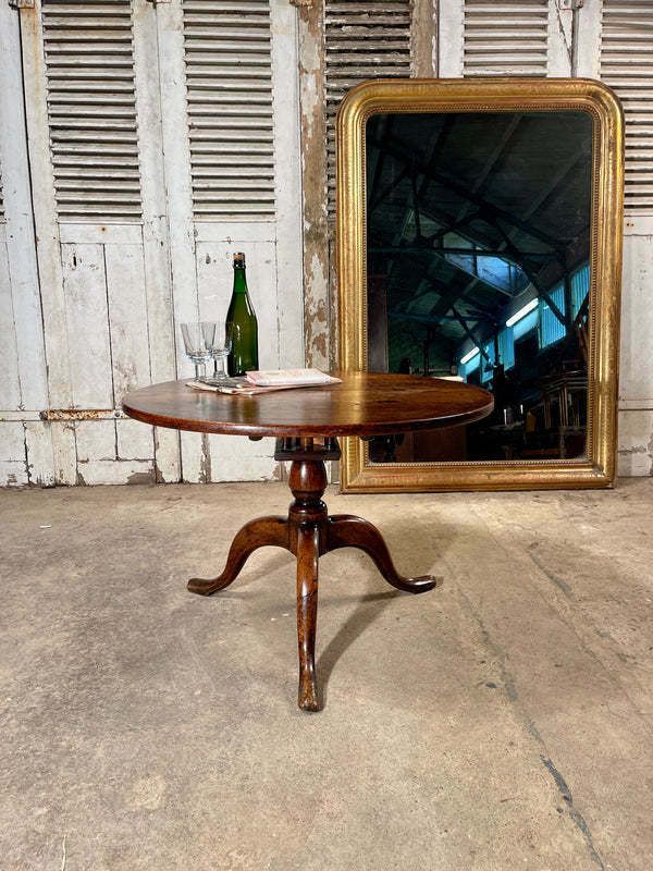 Antique Georgian Country House Oak “Bird Cage” Tilt Top Wine Table Circa 1780 photo for sale