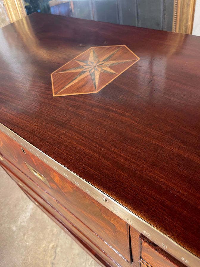 photo vinterior An Exceptional Georgian Gentleman’s Flame Mahogany Campaign Secretaire Chest Of Drawers Circa 1830