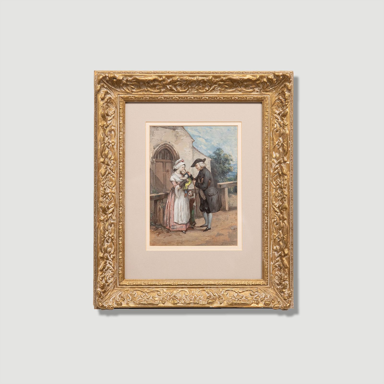 Benjamin Eugene Fichel (1826 1895) Late 19th Century Gouache, God's Children photo buy