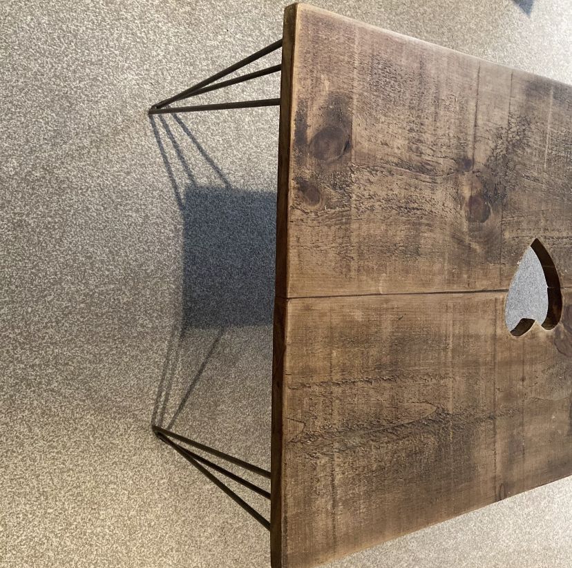 Hand Made Hairpin Leg Coffee Table With Heart Design photo for sale