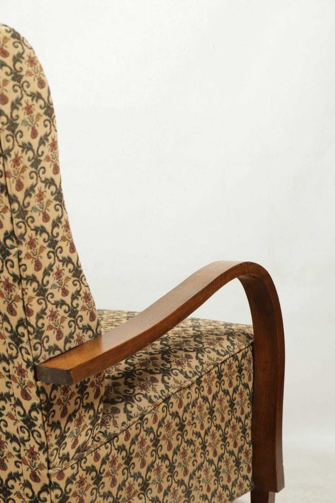 Art Deco Armchair Old Jacquard Flowers Rug Nahal Circa 1940 Boho Style photo Furniture