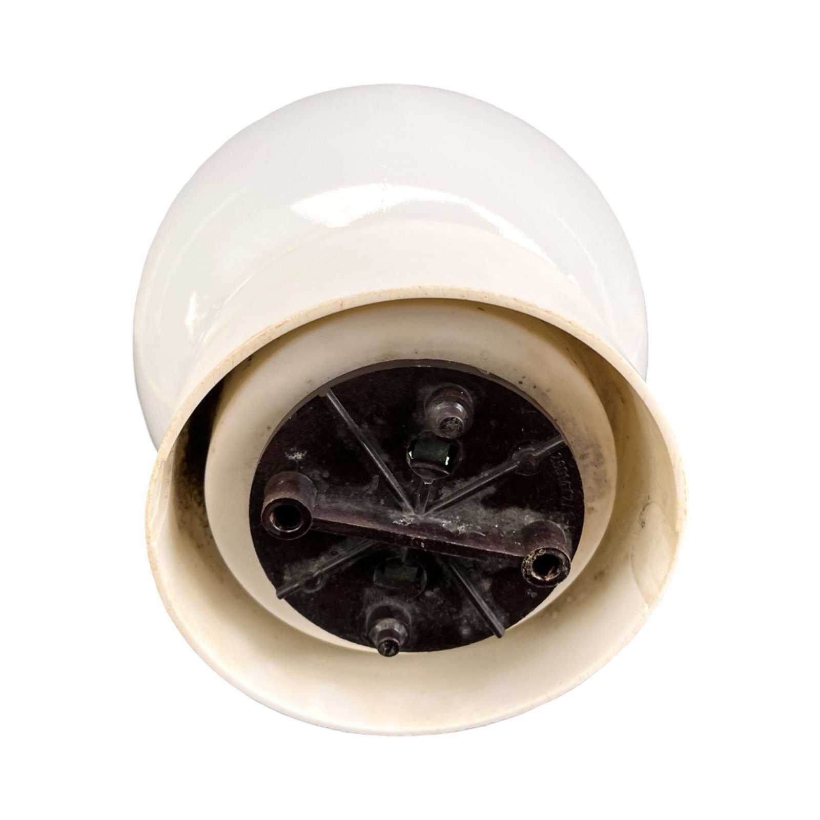 White Spherical Wall Lamp, Elektrosvit Nové Zámky, Czechoslovakia, 1960s. photo Lighting