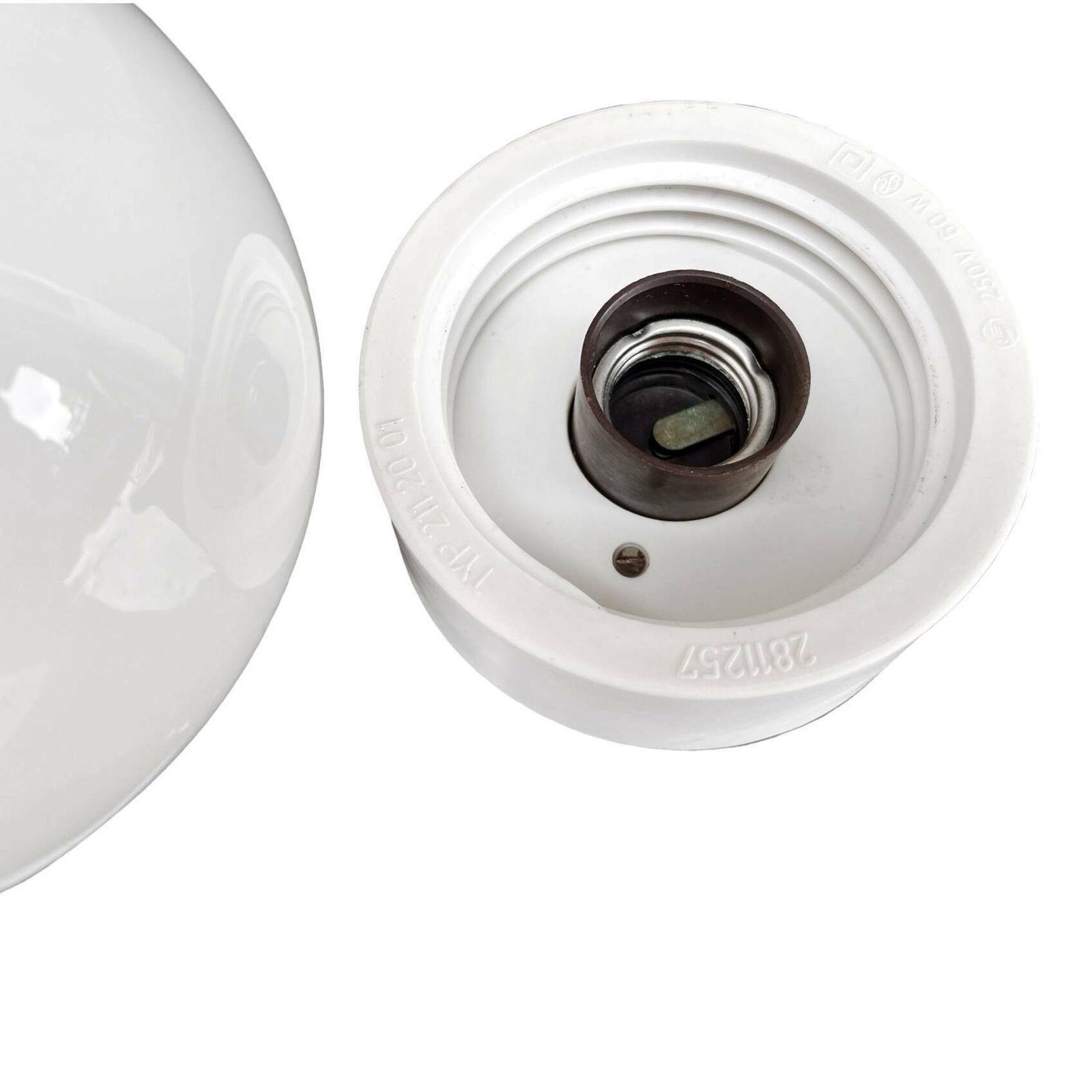 White Spherical Wall Lamp, Elektrosvit Nové Zámky, Czechoslovakia, 1960s. photo buy