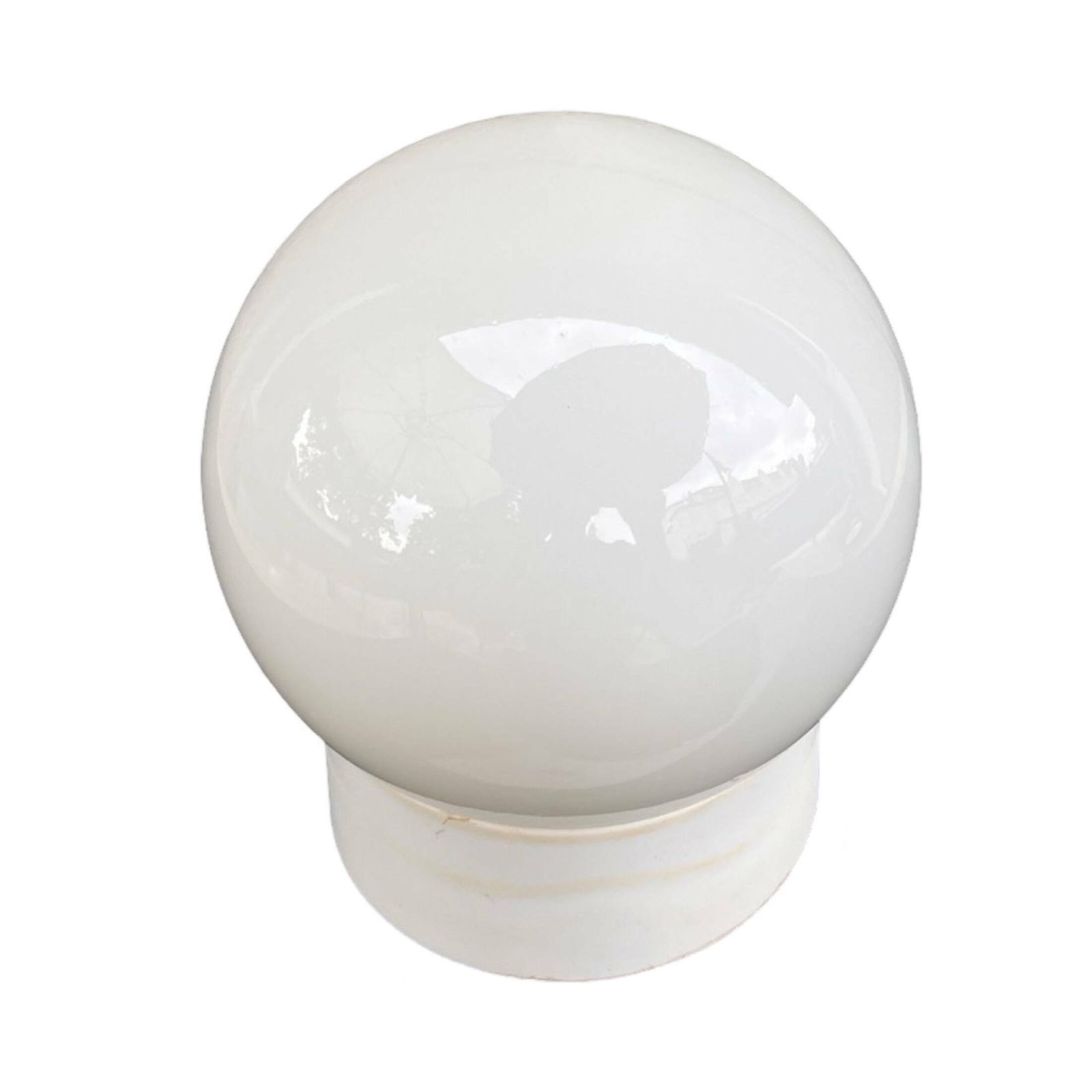 Lighting White Spherical Wall Lamp, Elektrosvit Nové Zámky, Czechoslovakia, 1960s. photo