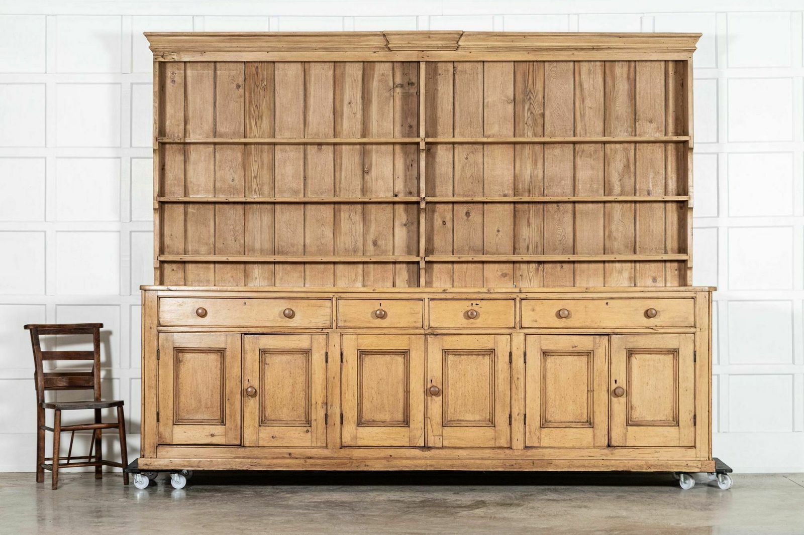 Monumental 19thc English Country House Sycamore Top Dresser photo for sale