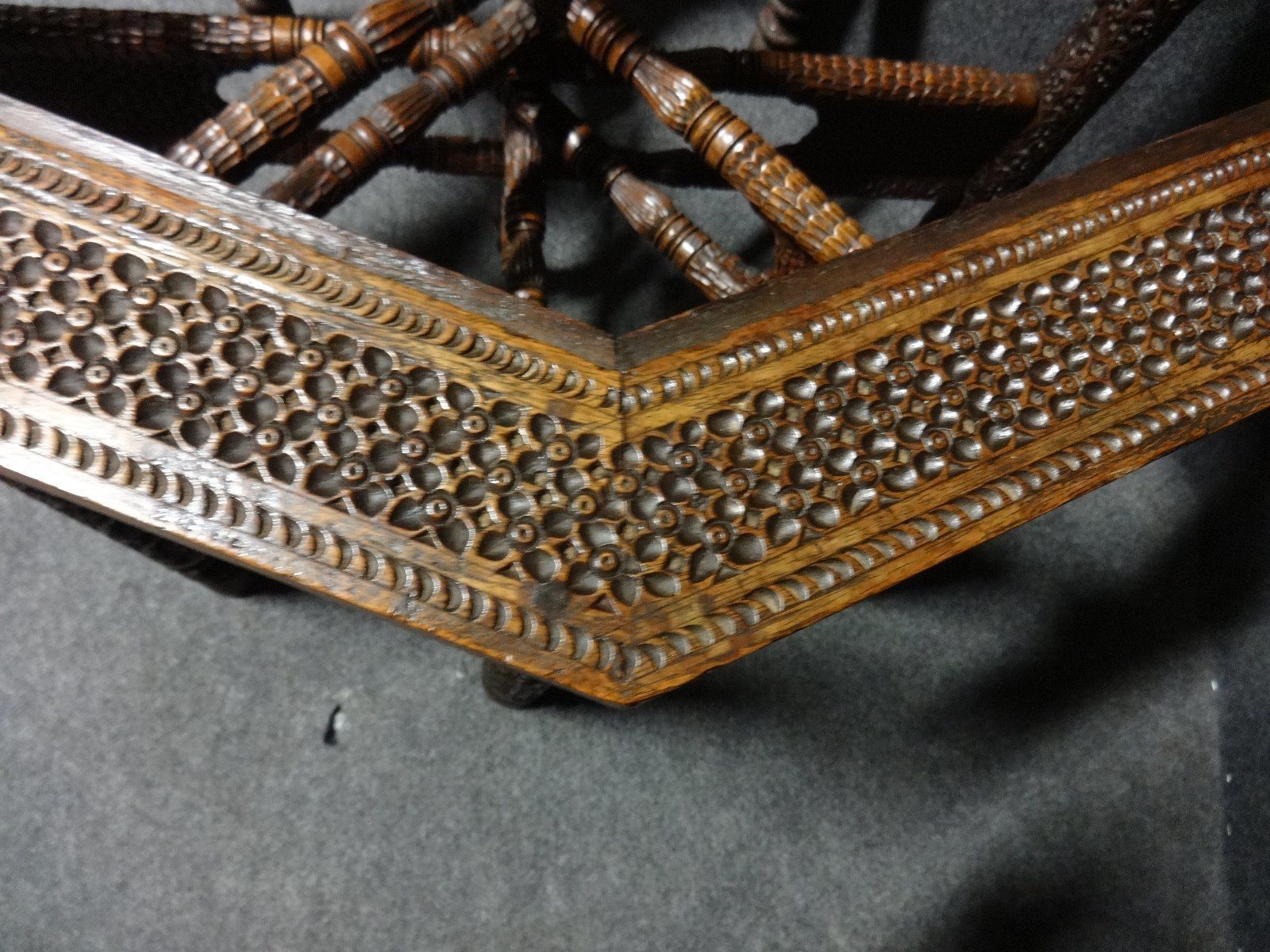 Good Carved Islamic Table With Brass Center photo 695.0