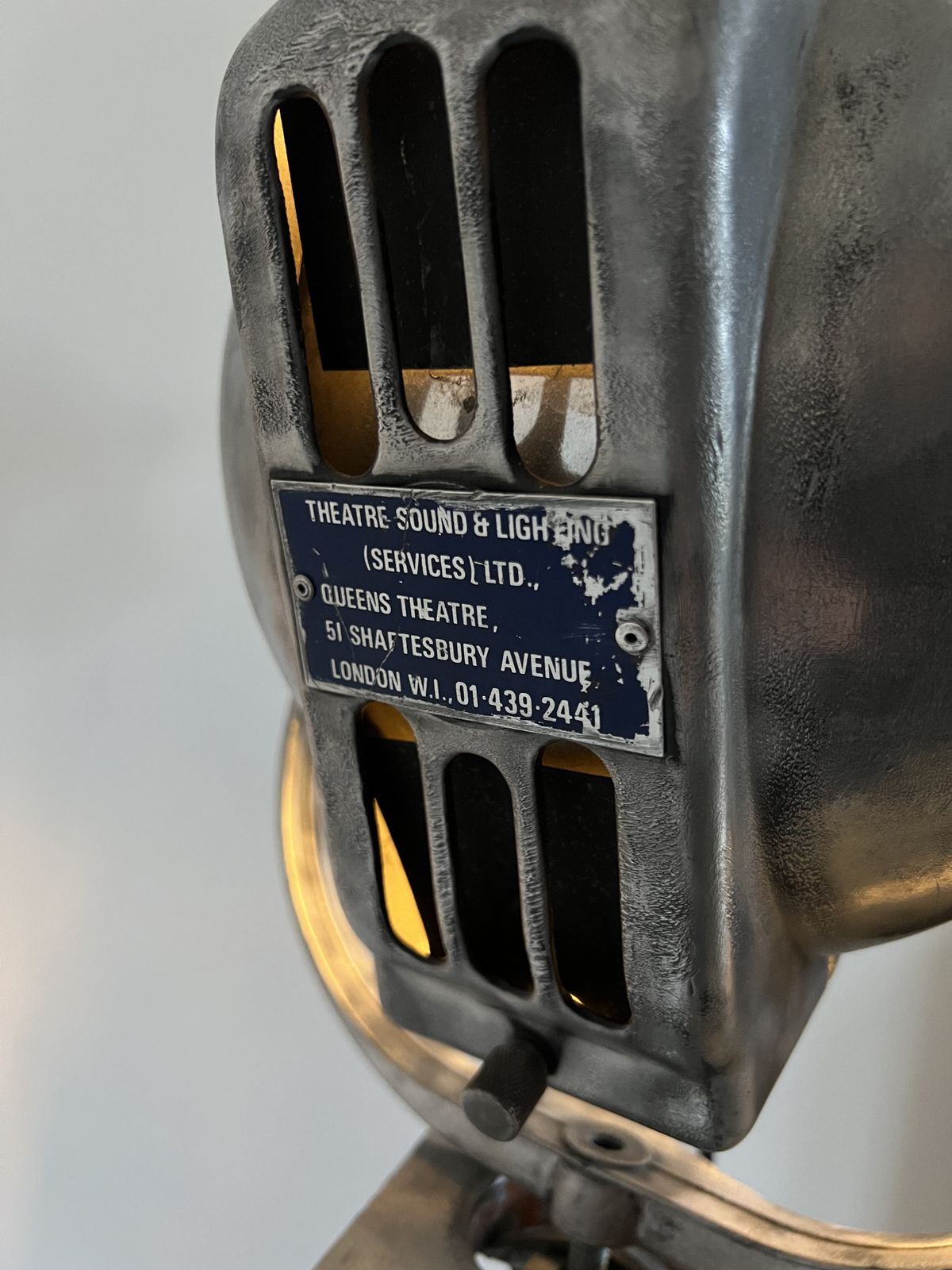Vintage Movie Theatre Spot Light Tripod Floor Lamp Queens Theatre, Shaftesburyenue, London photo 295.0