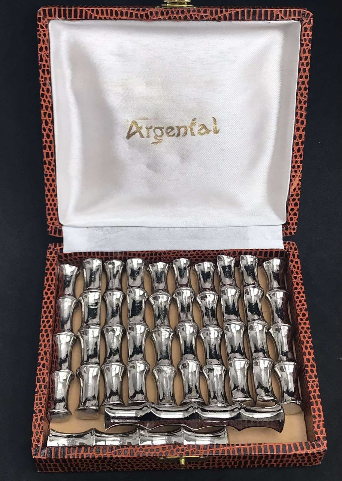 Vintage Knife Rests Bamboo Shaped, Set 12 Mid Century Silver Plated French Retro Table, Wedding Gift, Gift For Her Family Gift photo Home Decor