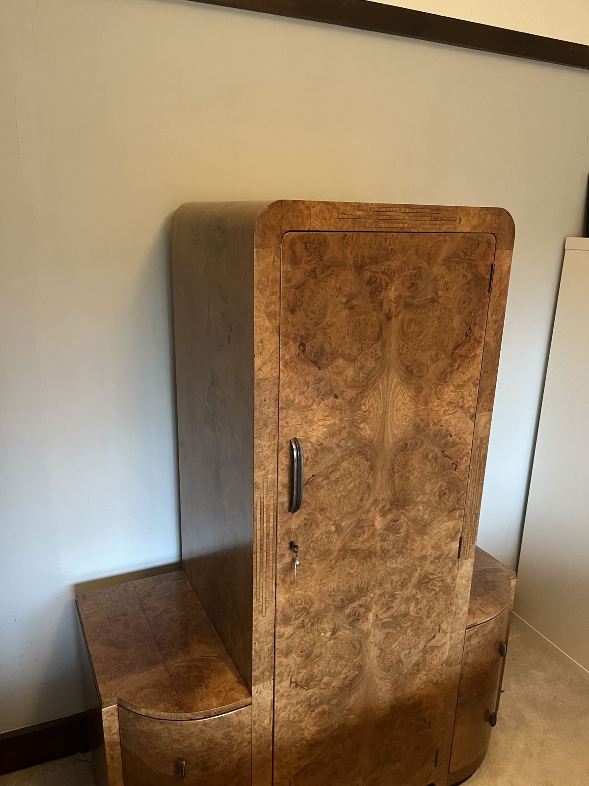 Art Deco Walnut Tallboy Wardrobe photo furniture