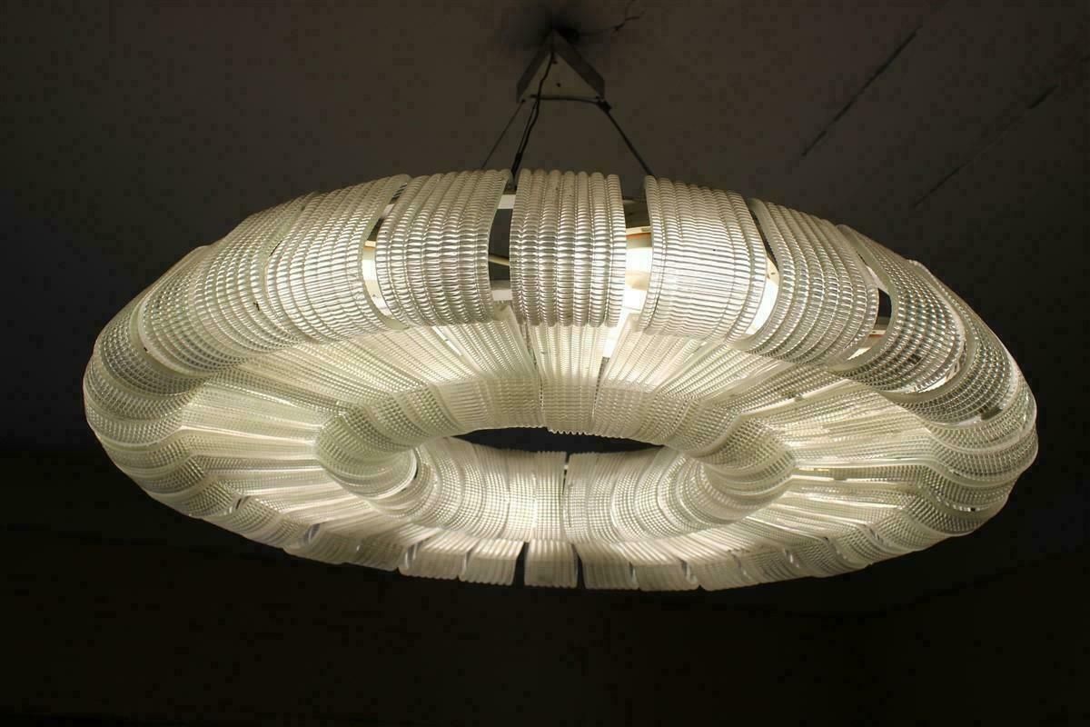Large And Rare Murano Chandelier Venini Carlo Scarpa 1930 Donut Made In Italy photo for sale