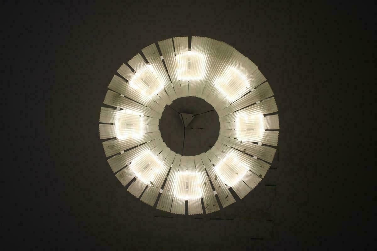 Large And Rare Murano Chandelier Venini Carlo Scarpa 1930 Donut Made In Italy photo vintage