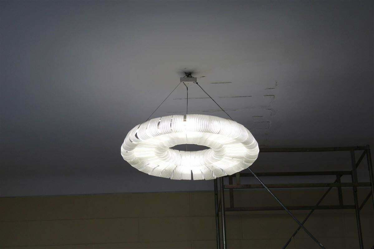 photo furniture Large And Rare Murano Chandelier Venini Carlo Scarpa 1930 Donut Made In Italy