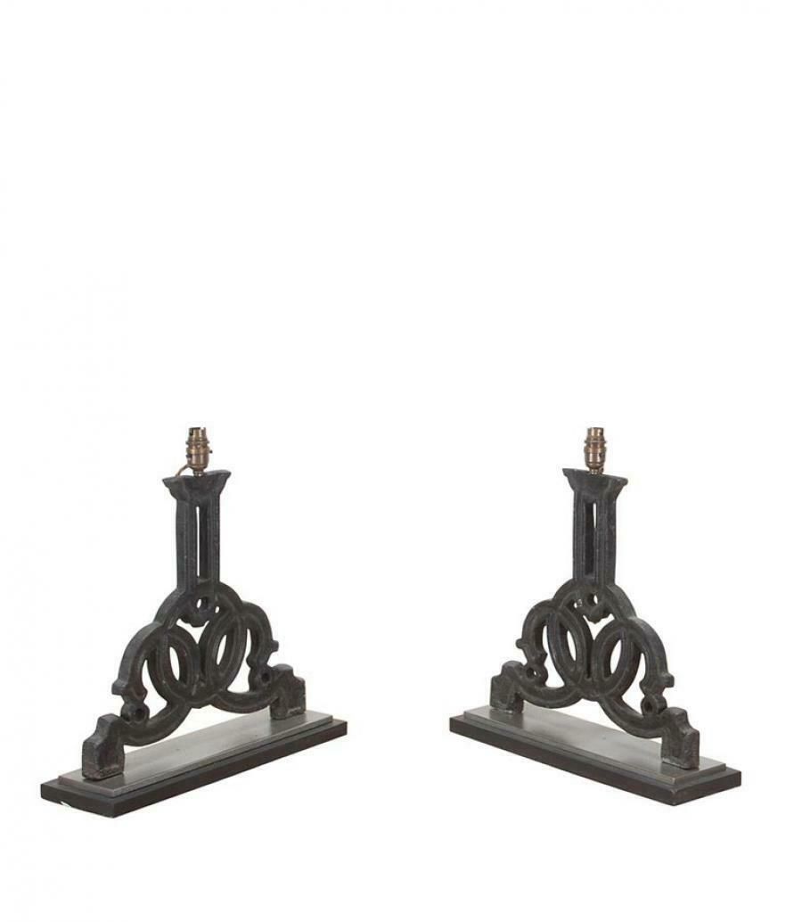 Pair Of 19th Century Lamps Converted From Metal Fragments photo furniture