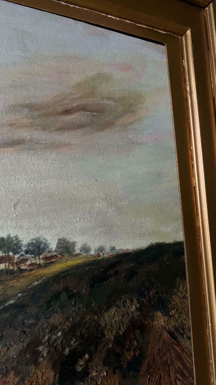 Large Original Antique Early 1900’s Oil Painting By K. S. Blacklock Depicting Cottages photo buy