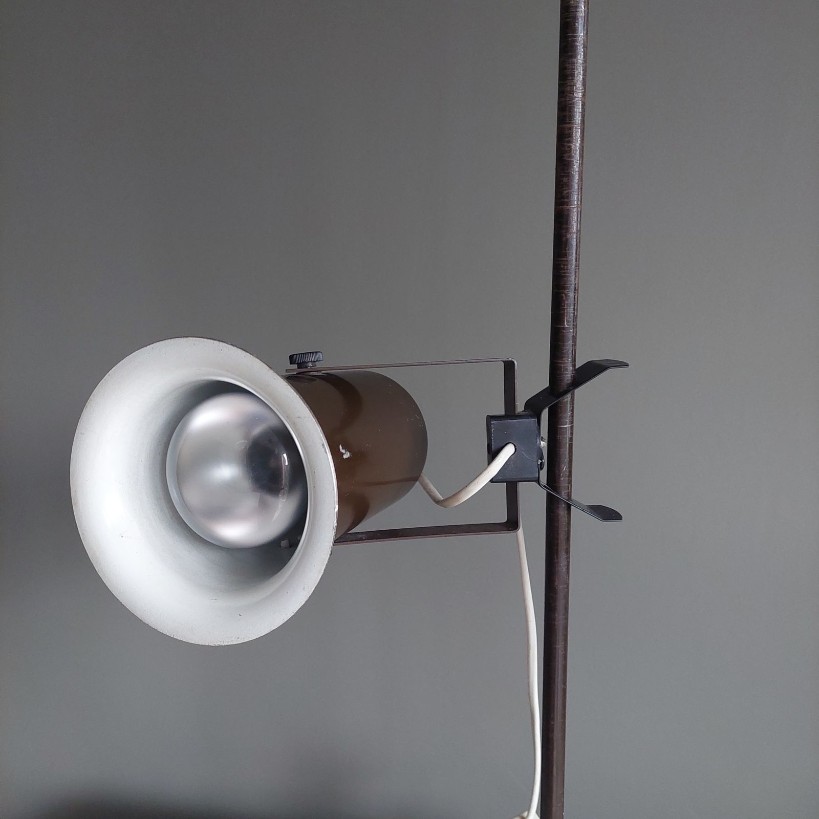 Mid Century  Industrial Table Light Brown Metal Adjustable Desk Lamp, 50s 60s photo buy