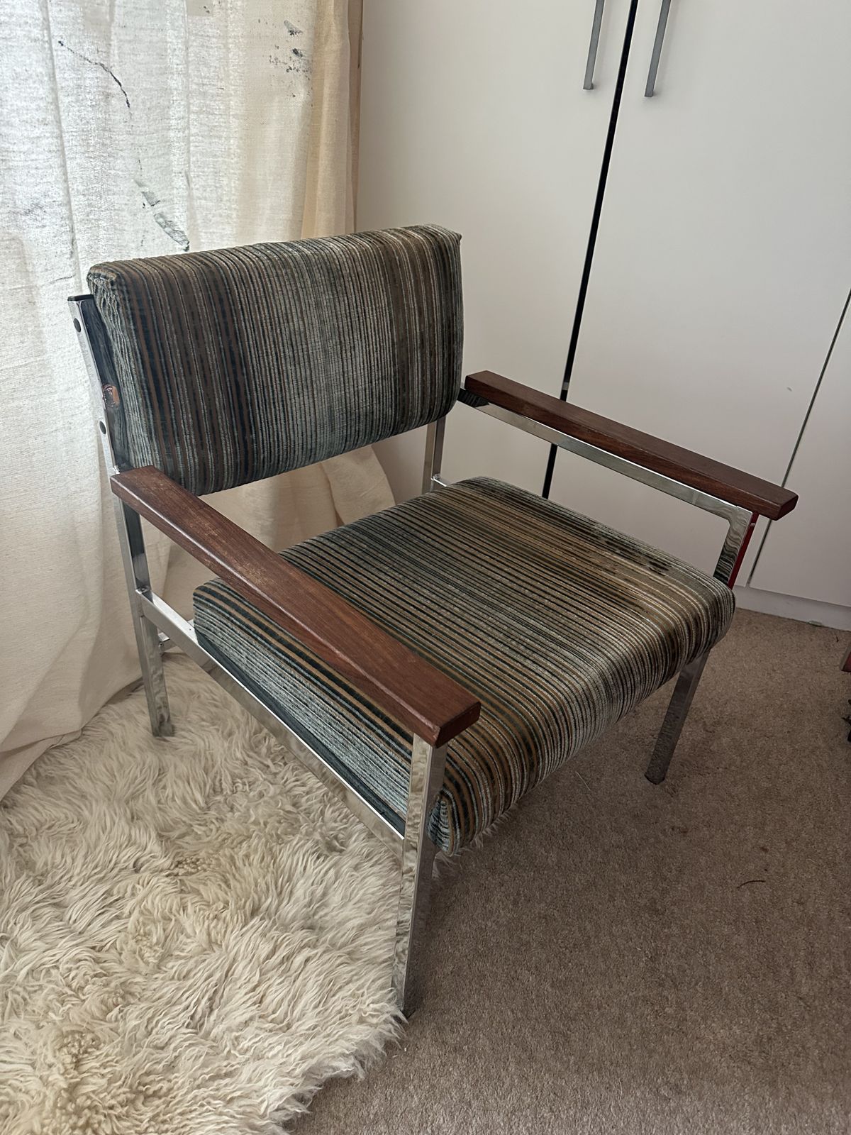 Vintage Antlocks Lairn Chrome And Teak Armchair 1970s photo Furniture