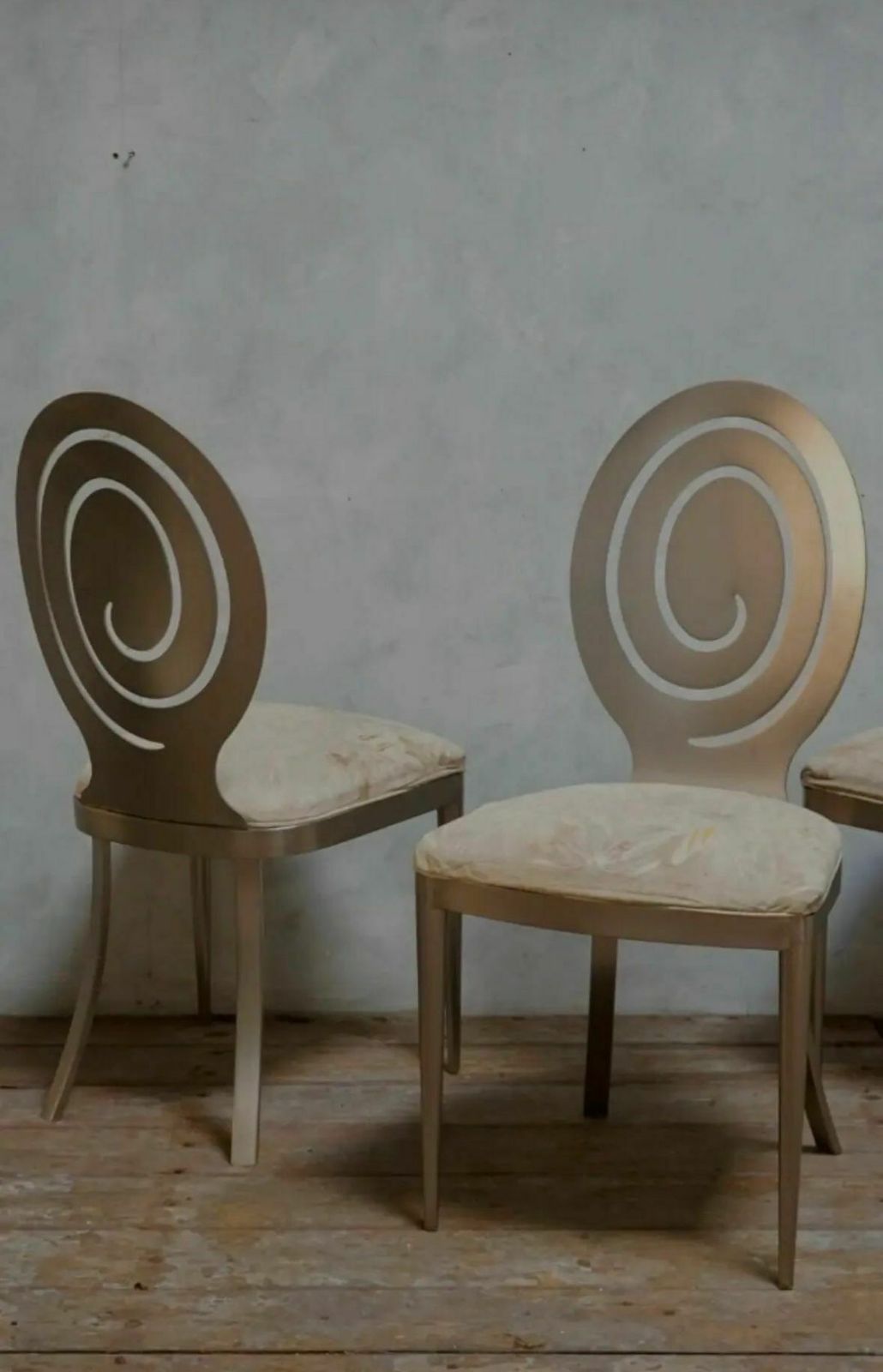 Unique Swirl Back Ethan Allen Radius Dining Chairs Set Of 4 photo 600.0