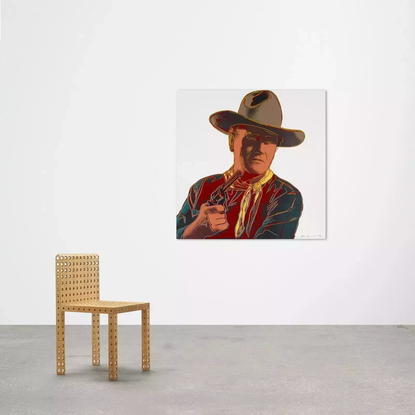 1986 Carnegie Museum Of Art After Andy Warhol, John Wayne Lithograph photo furniture