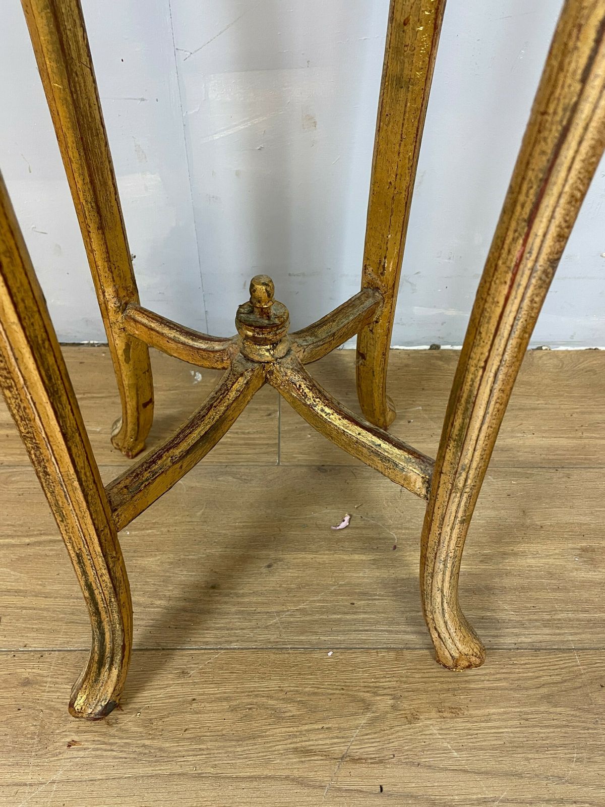 Edwardian Carved Giltwood Marble Topped Torchere photo furniture