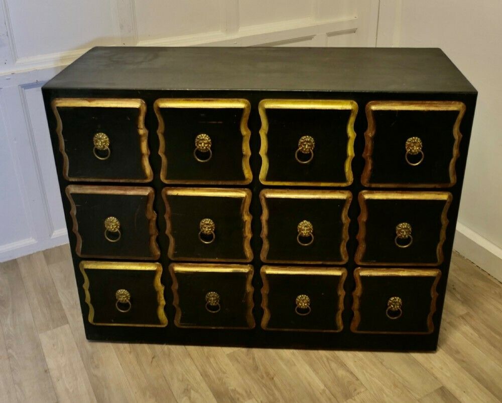 Black And Gold Haberdashery Draper Shop Cabinet photo furniture