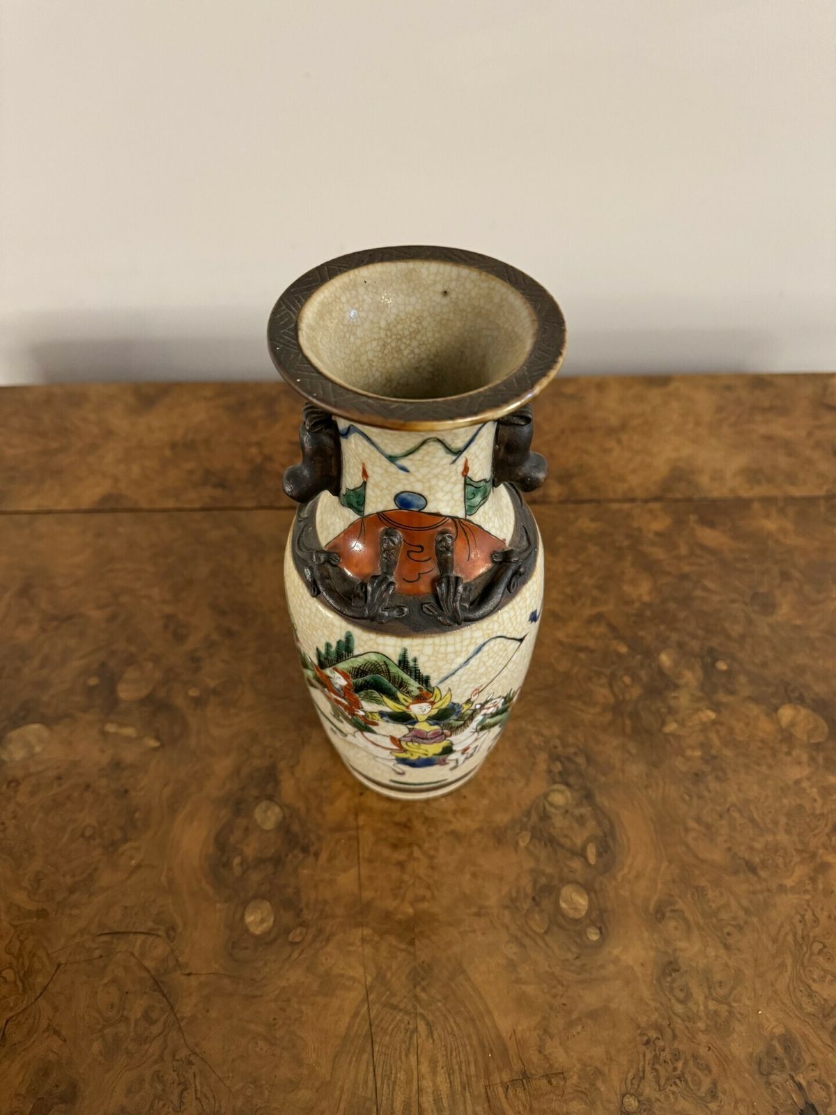 Quality Pair Of Antique Crackle Glazed Chinese Vases photo buy