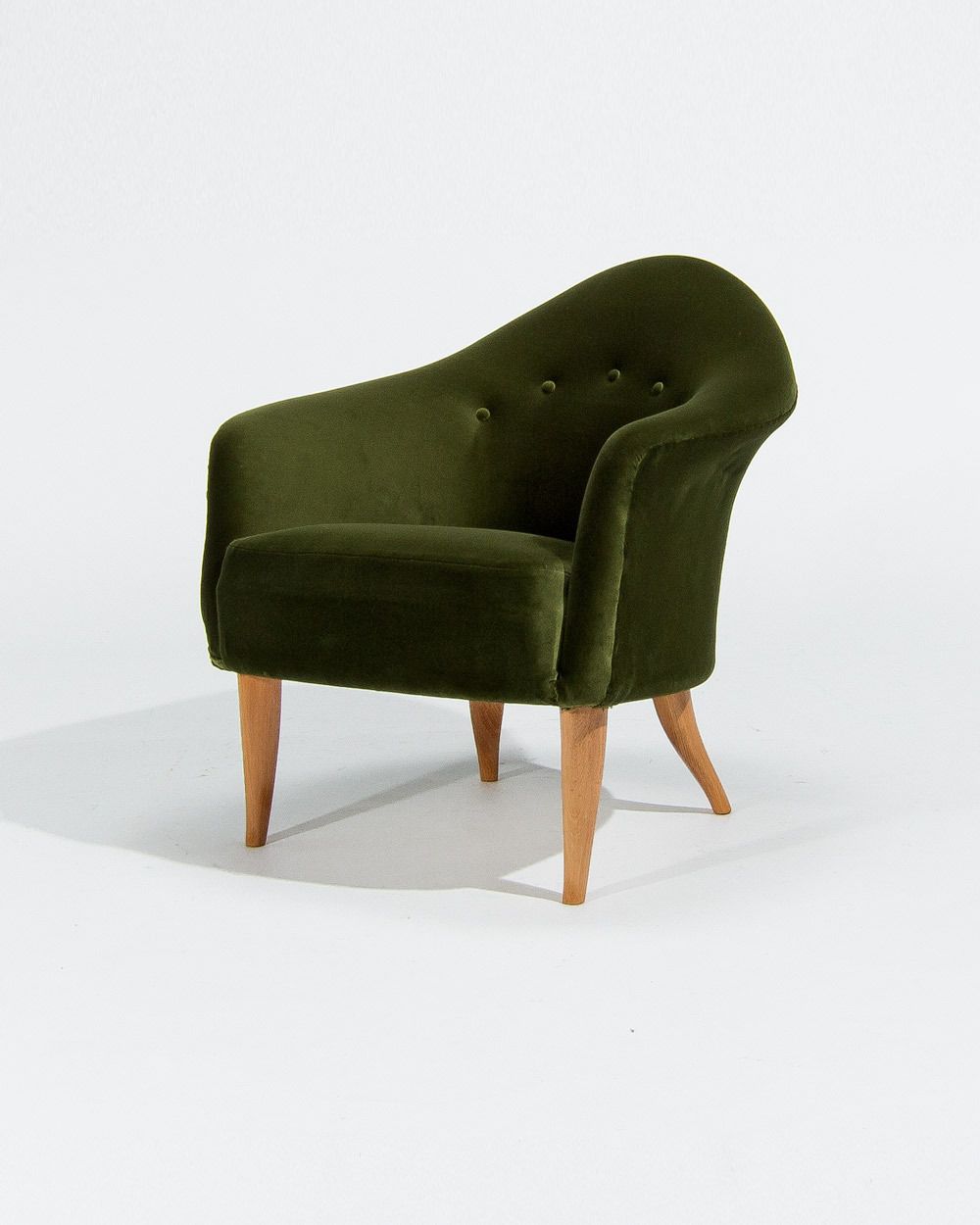Little Adam Chair By Kerstin Horlin Holmquist In Green Velvet, Swedish 1950’s Mid Century Furniture
