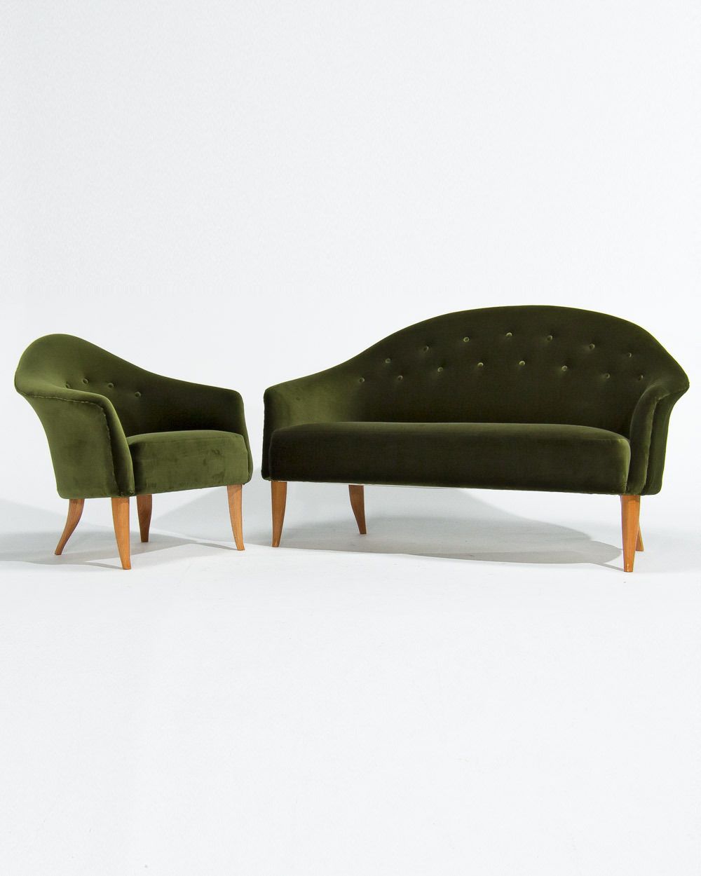 photo furniture Little Adam Chair By Kerstin Horlin Holmquist In Green Velvet, Swedish 1950’s Mid Century Furniture