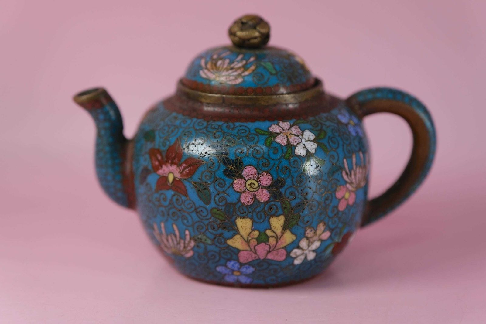 Antique Japanese Cloisonné Miniature Teapot | Meiji Period | 19th Century | Collectors Piece photo furniture