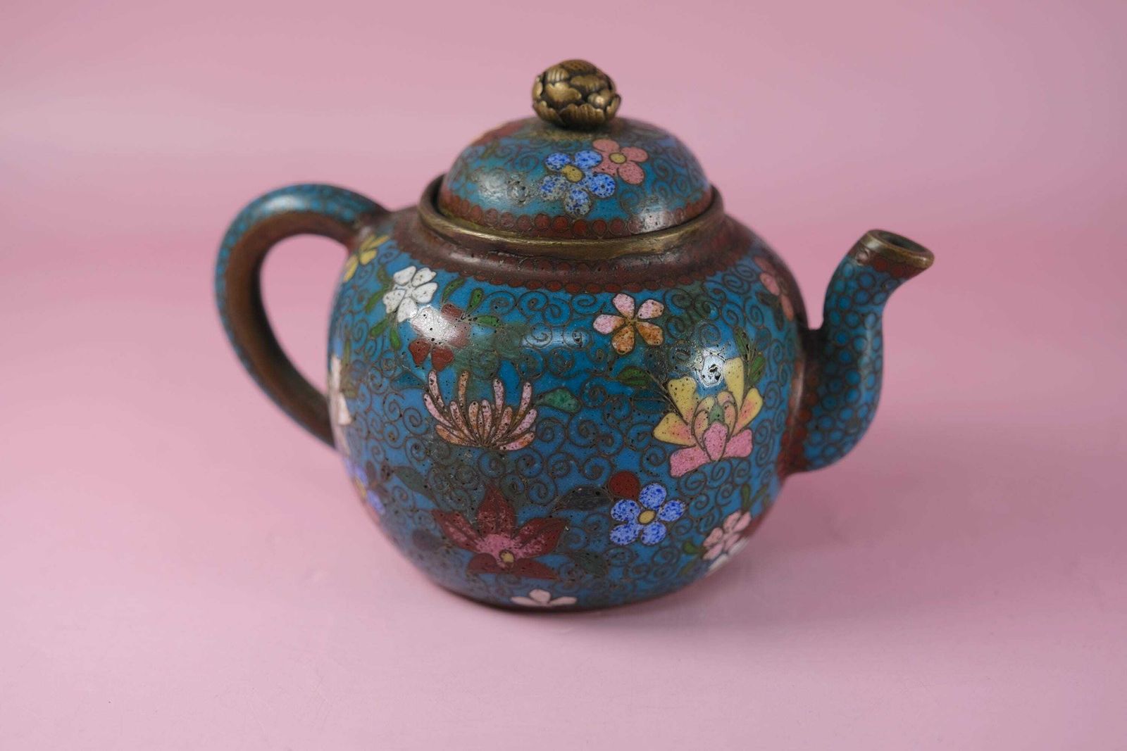 Antique Japanese Cloisonné Miniature Teapot | Meiji Period | 19th Century | Collectors Piece photo 250.0