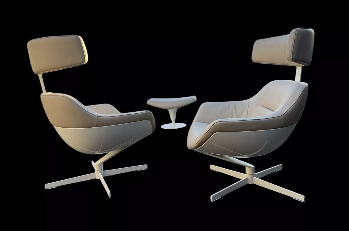 Jean Marie Massaud For Cassina 277 Auckland Lounge Chairs And One Ottoman photo buy