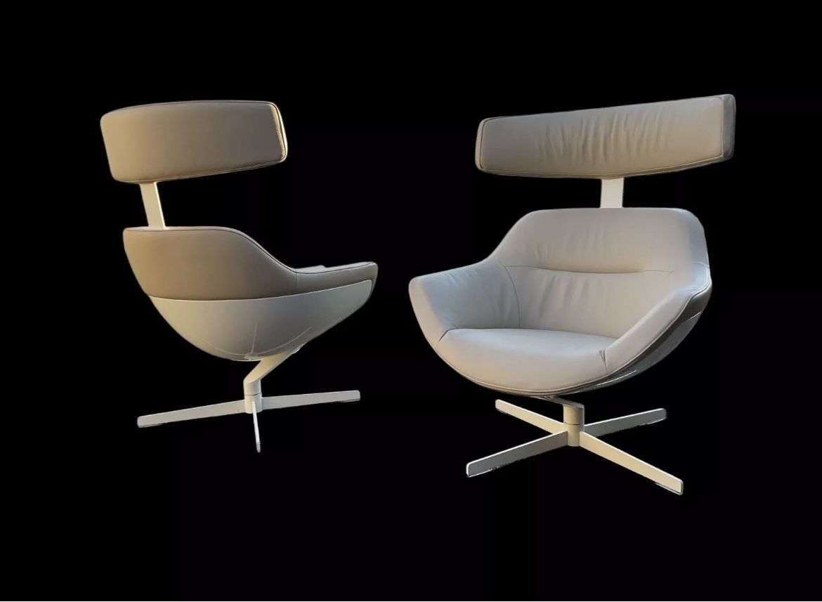 Jean Marie Massaud For Cassina 277 Auckland Lounge Chairs And One Ottoman photo vintage