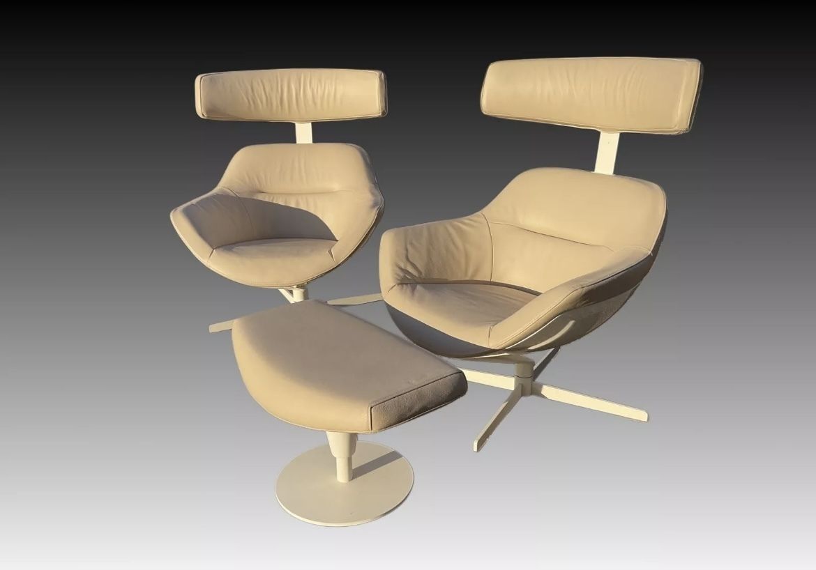 photo furniture Jean Marie Massaud For Cassina 277 Auckland Lounge Chairs And One Ottoman