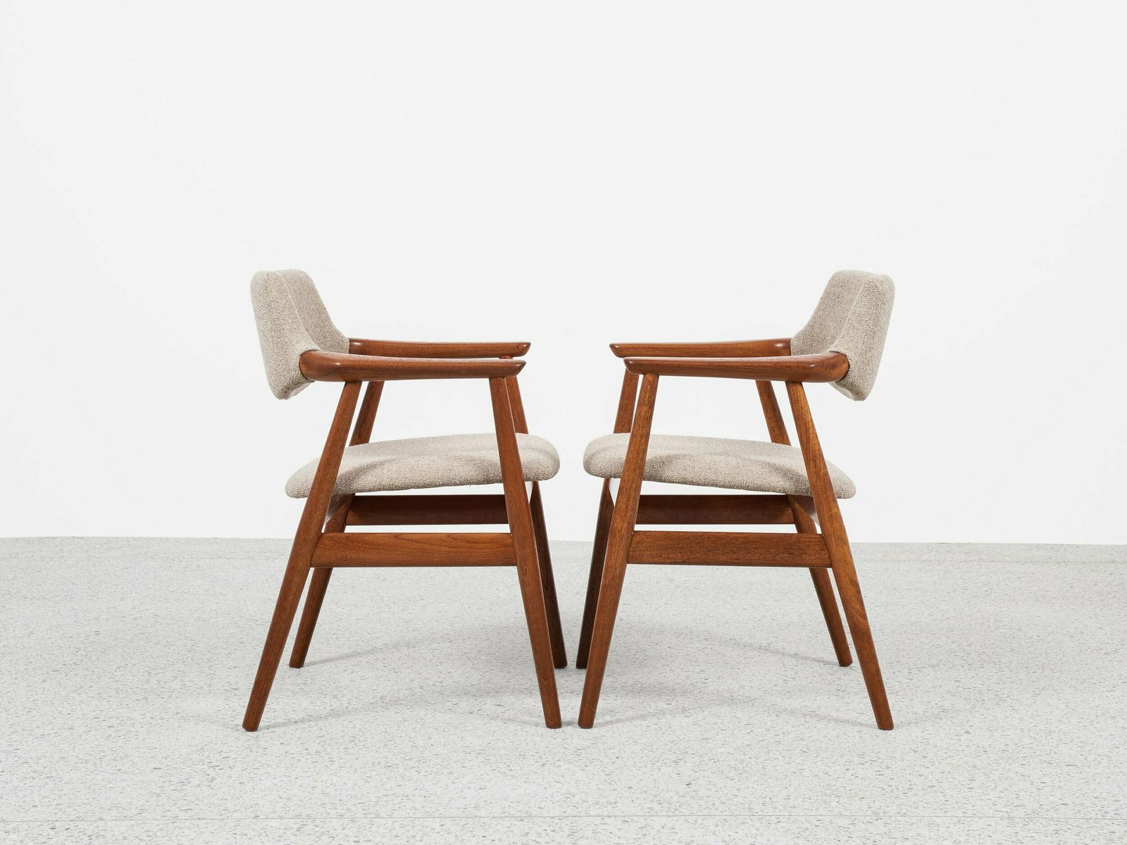 Midcentury Danish Pair Of Chairs In Teak By Erik Kirkegaard For Glostrup 1960s photo for sale