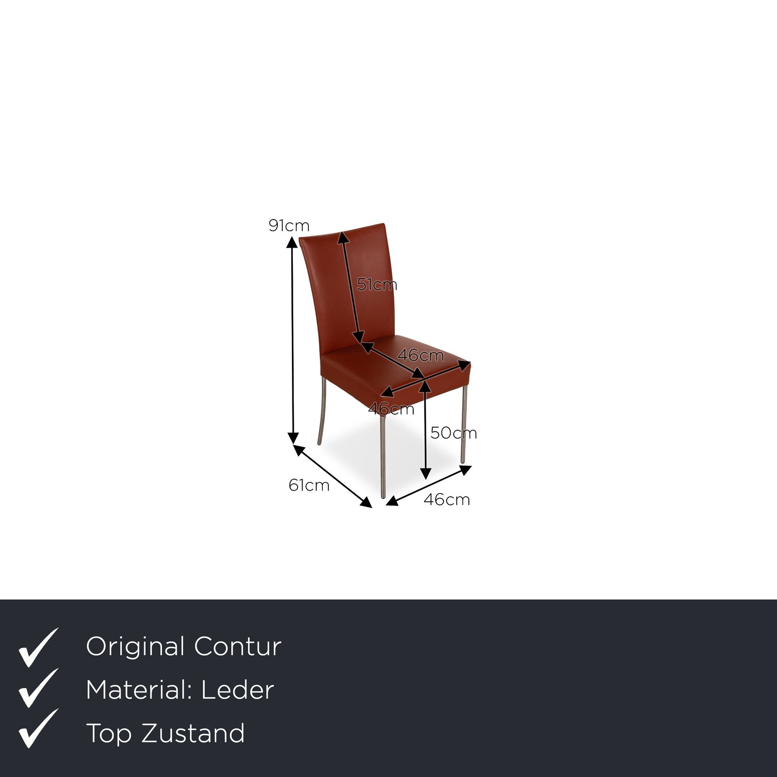 Lot de 6 chaises Contur Penthouse en cuir marron photo furniture